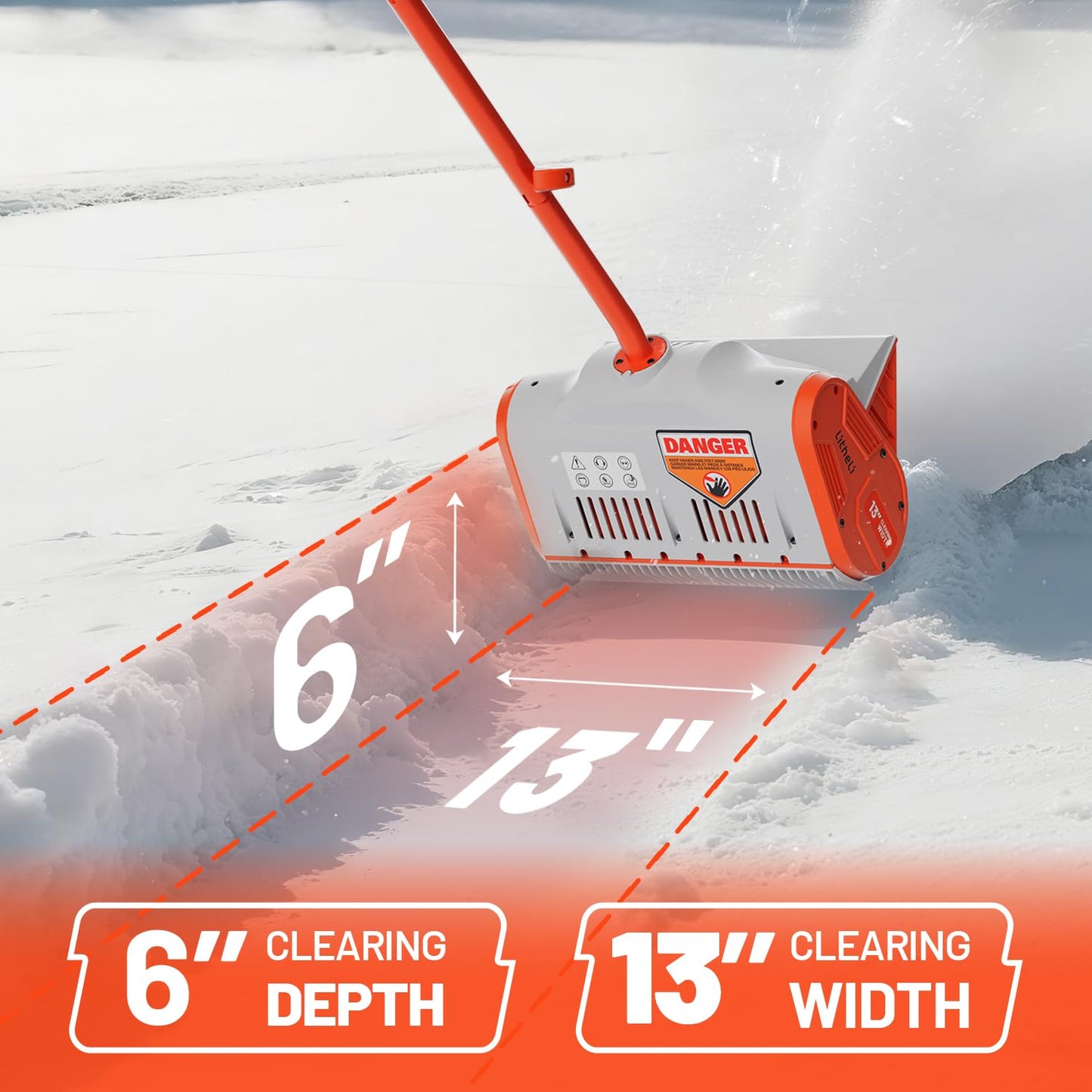 Litheli 20V Cordless Snow Shovel, 13-Inch Battery-Powered Snow Blower with 4.0Ah Battery, Easy to Use Snow Removal for Driveways, Sidewalks, Decks & Patios