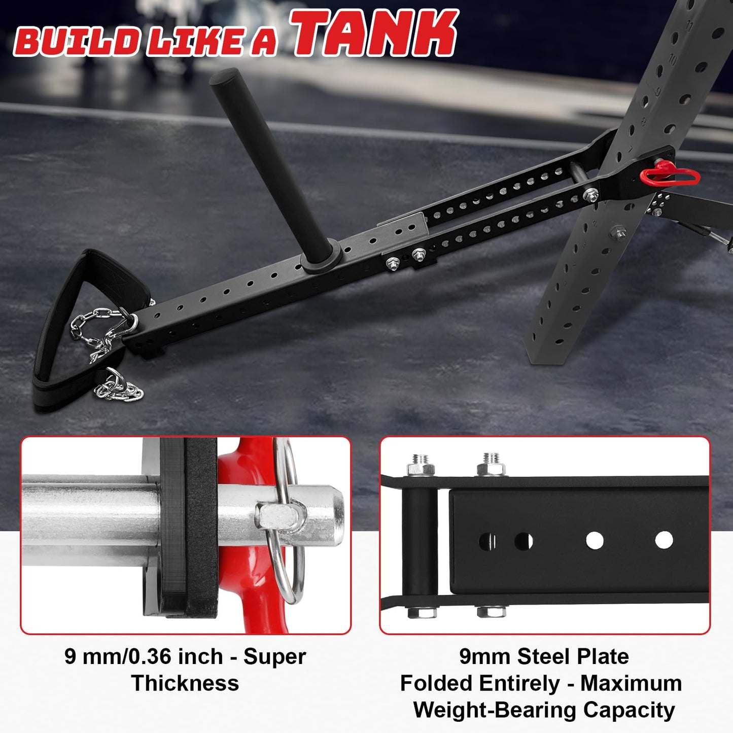 Betollo Belt Squat Attachment, 1100 lbs Weight Capacity, Fit All Racks-Universal Belt Squat System, Adjustable Length, No Assembly Required - Best Choice for Squat, Belt Included