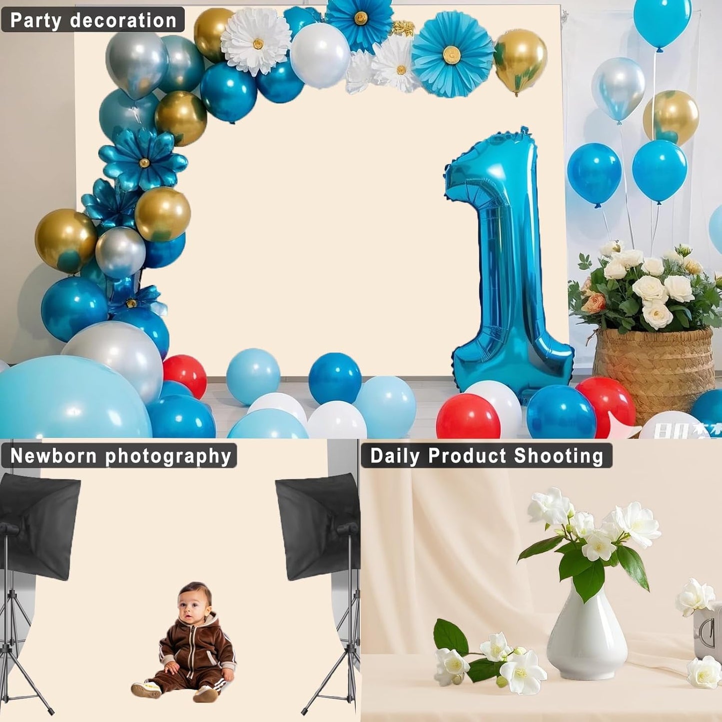 LYLYCTY 6X9 Cream Backdrop for Photoshoot Professional Photo Backdrop Background Curtain for Product Photography