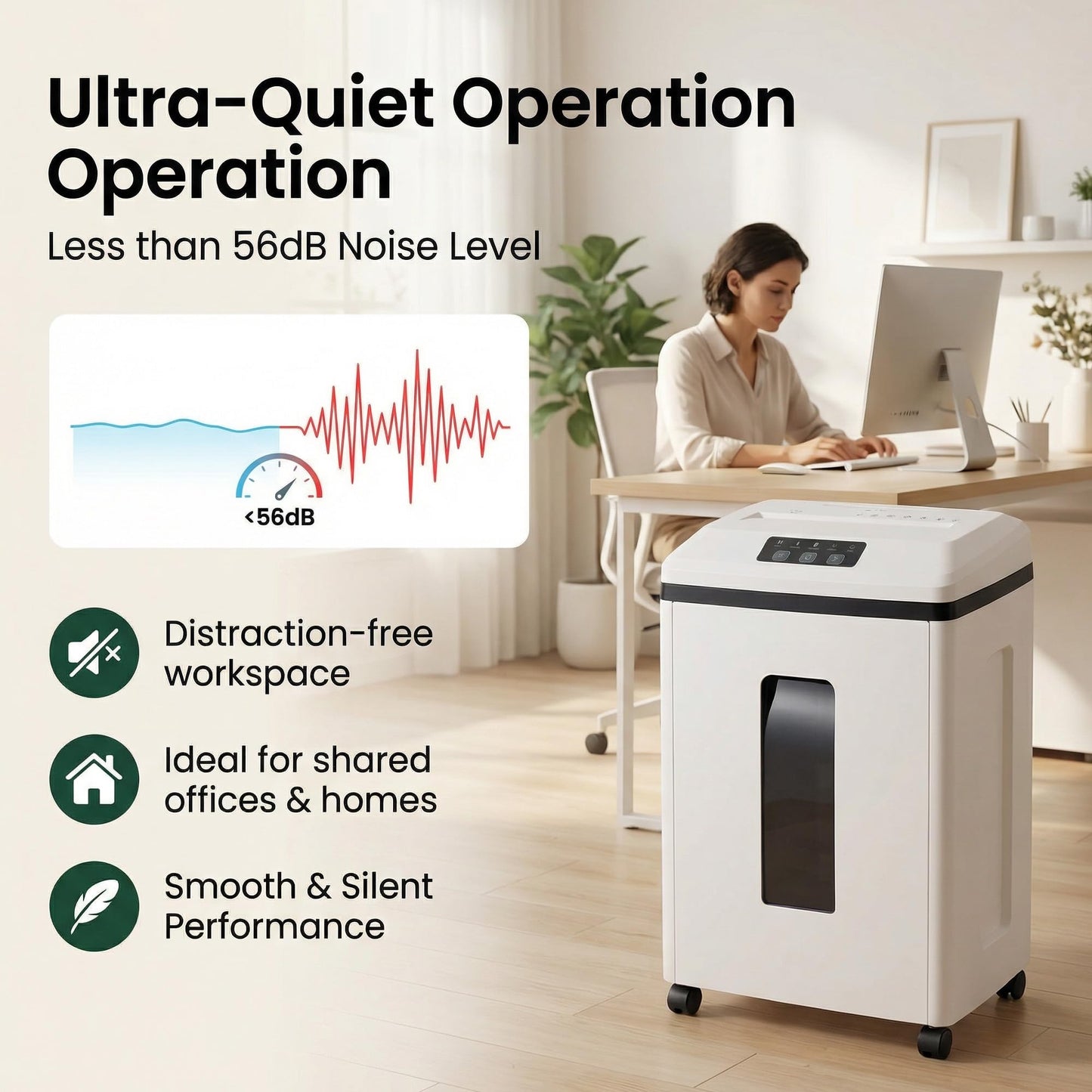 Trishintage Heavy Duty Paper Shredder: 7 Sheets P-7 Ultra Micro-Cut 3/64''*5/64'' Shreds Credit Cards & CDs 30 Min Continuous Run 6-Gallon Bin High-Security Commercial for Home Office Business Bank