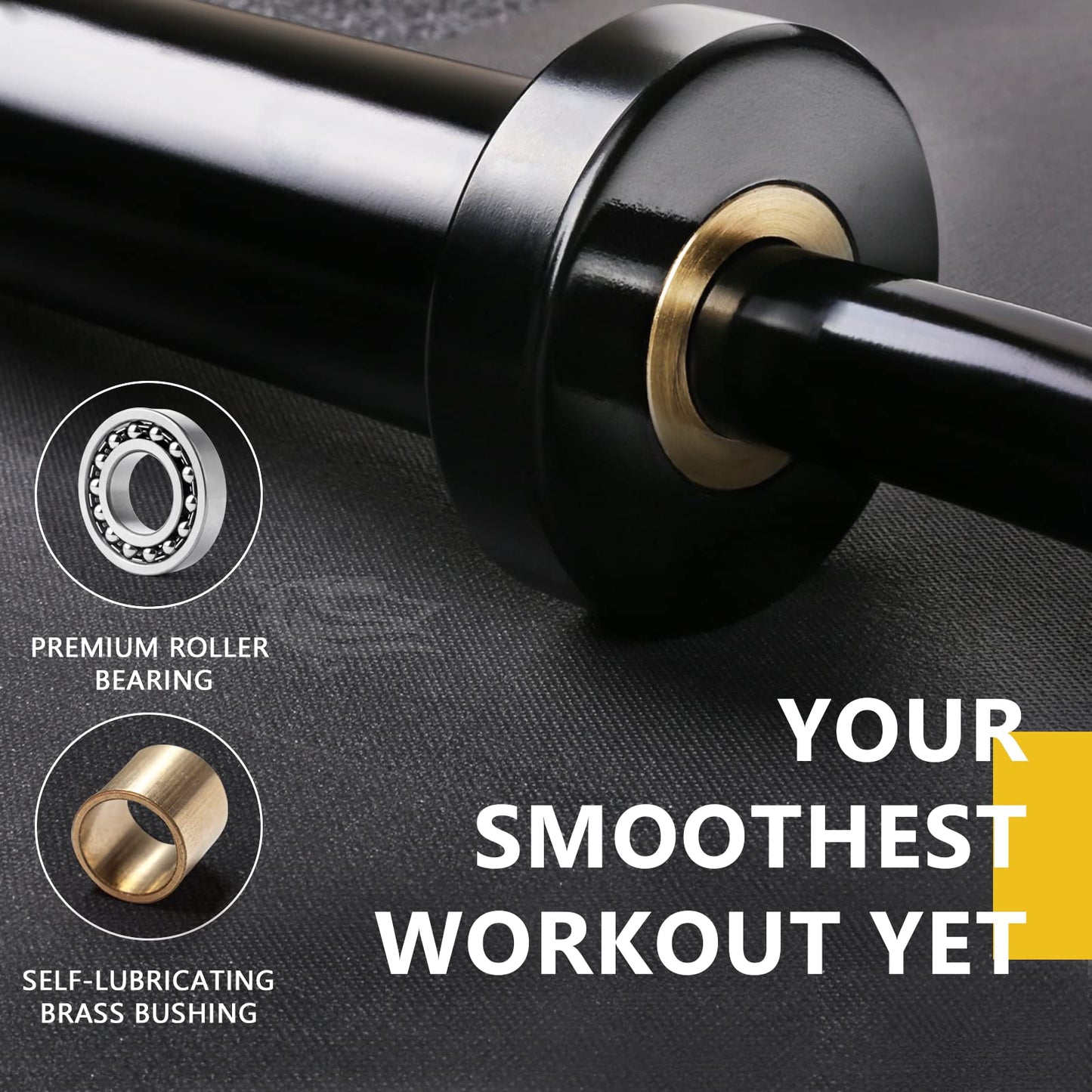 LIONSCOOL 28mm Grip EZ Curl Bar (Black)