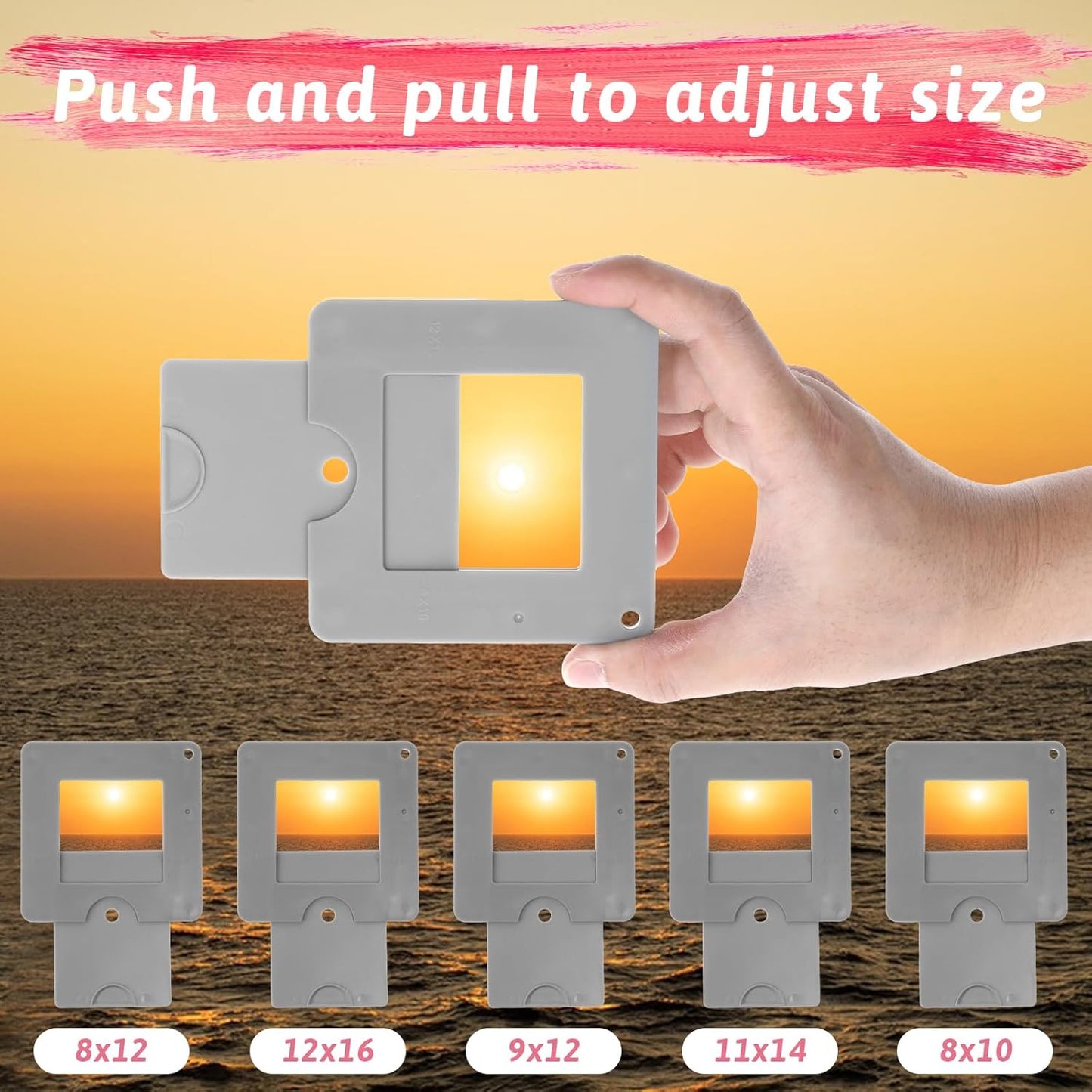 JIYIN Artist View Finder, View Finder with Sliding Mechanism ABS Plastic Optical View Finder Color Isolation View
