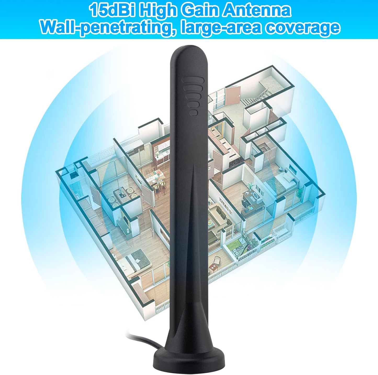 Kaunosta 5G 4G TS9 15Dbi 3M 3G/4G/5G/GSM/GPRS LTE Antenna Omnidirectional Signal Amplifier SMA Connector High Gain