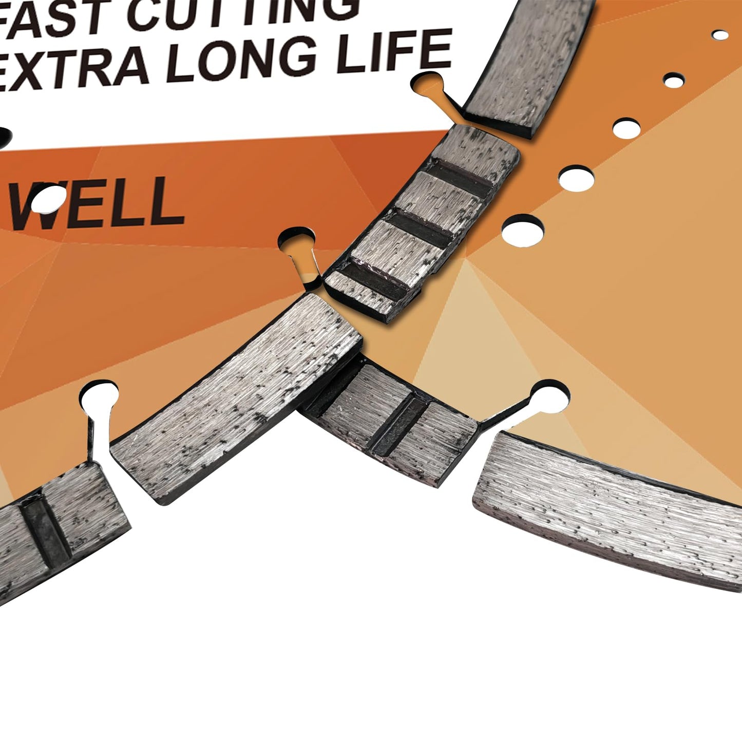 FEWELL 18" Concrete Diamond Saw Blade,Asphalt Diamond Blade Multi-Purpose for Cutting Hard Reinforced Concrete Asphalt Masonry Stone Terrazzo, Laser-Welded Segmented, 1"-20mm Bore