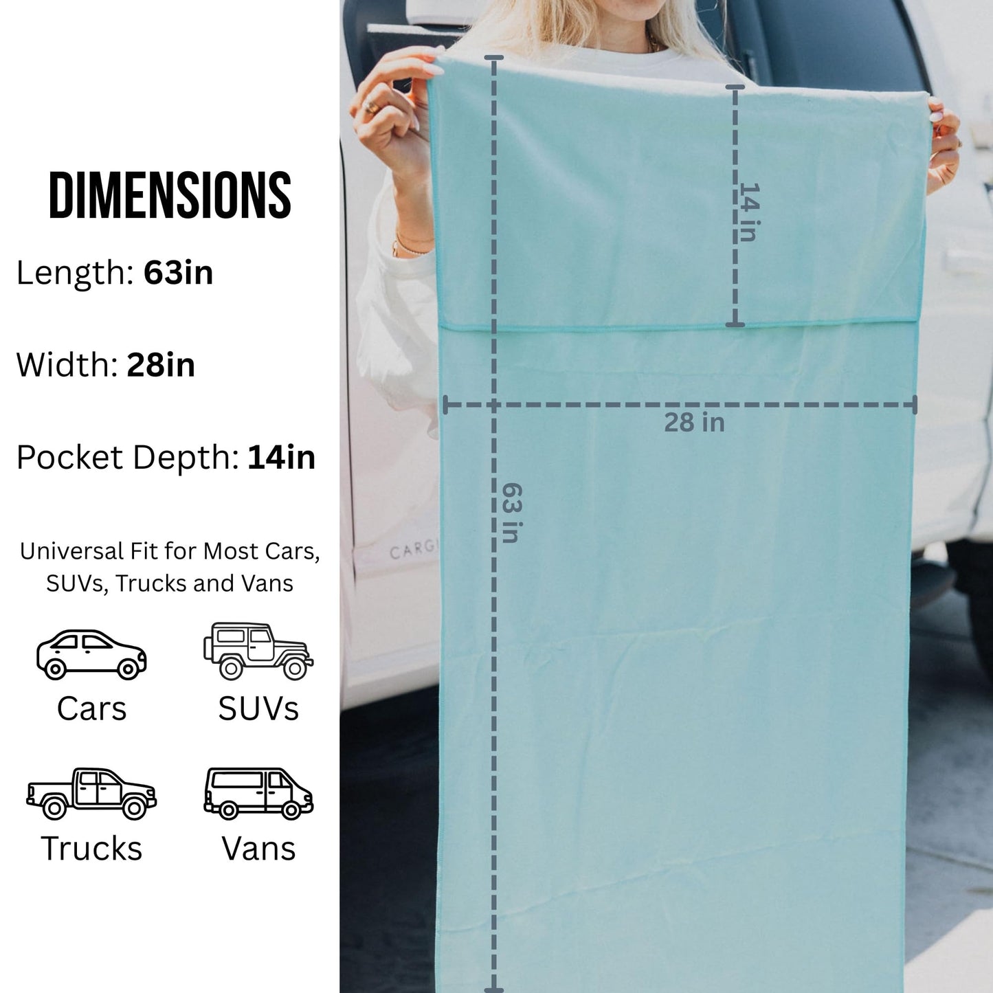 Seat Hoodie Car Seat Towel | Premium Microfiber Towel Seat Covers for Cars | Universal Fit & Machine Washable | Portable Car Seat Towel Cover After Gym, Yoga, Beach Black