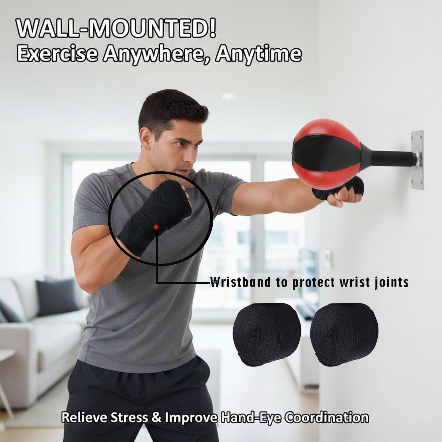 Desktop Focus Punching Bag for Stress Relief and Boxing Training, Heavy Duty Desk Punching Bag with Strong Suction Cup and Clamp Mount, Tabletop Exercise Equipment for Office and Home Workout