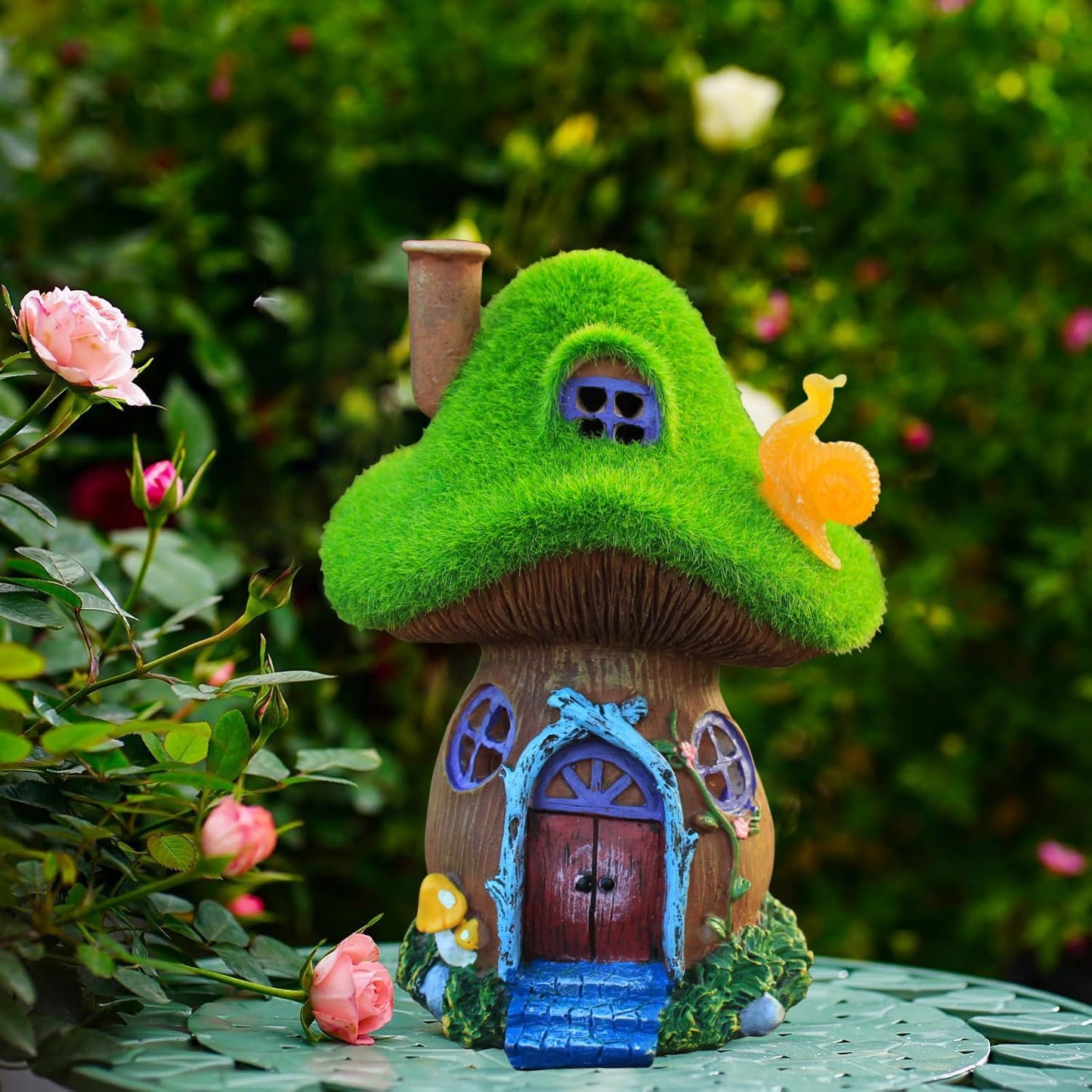 Skiennix Mushroom Garden Statues - Solar Powered Fairy House Figurine for Outdoor Decor | Perfect Gift for Women, Moms, and Grandmas
