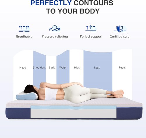 Gelsea Gel Cooling Memory Foam Mattress - 8 Inch Full Size, Medium Firm for Back Pain Relief, CertiPUR US Certified