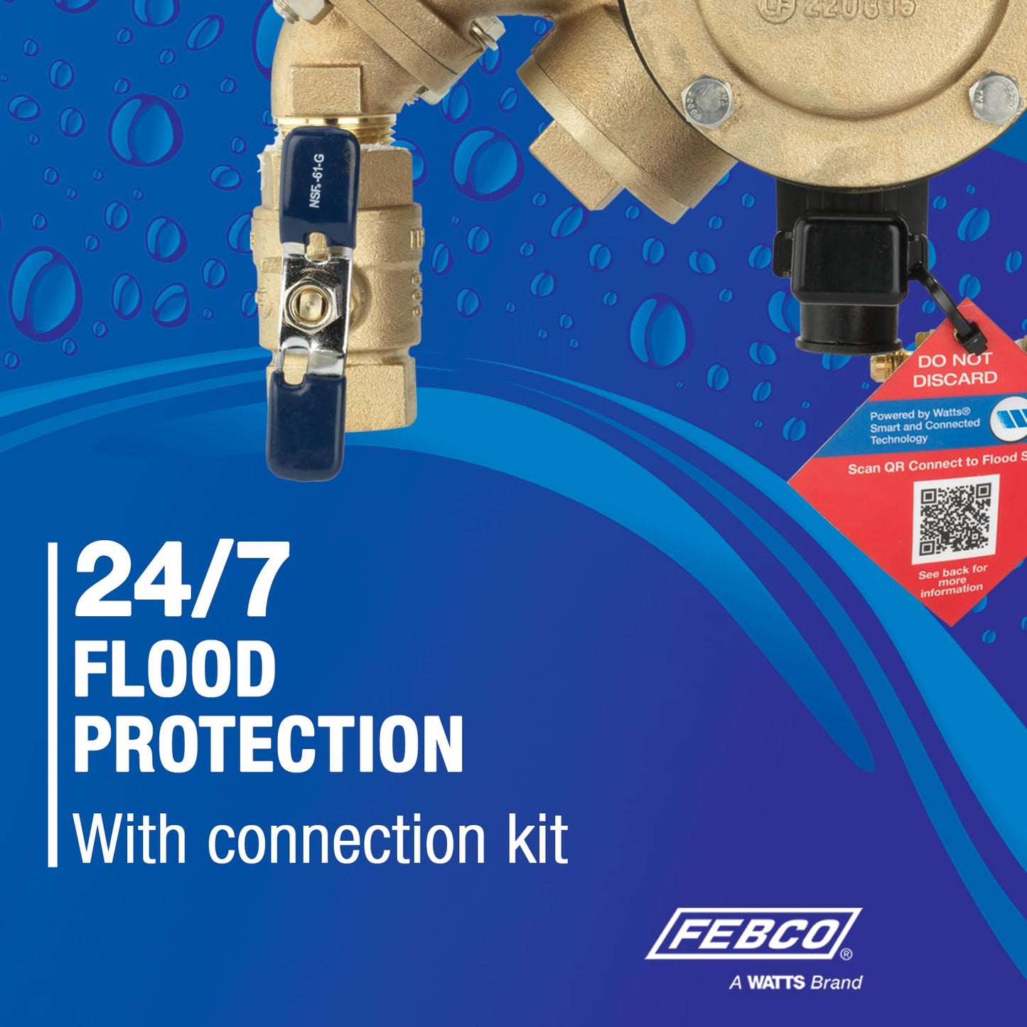 Febco 825Y Series 1" Bronze Reduced Pressure Zone Backflow Preventer Assembly, Quarter Turn Shutoff, NPT End Connections, Y Pattern, Flood Sensor with SentryPlus Alert Technology for Relief Valve