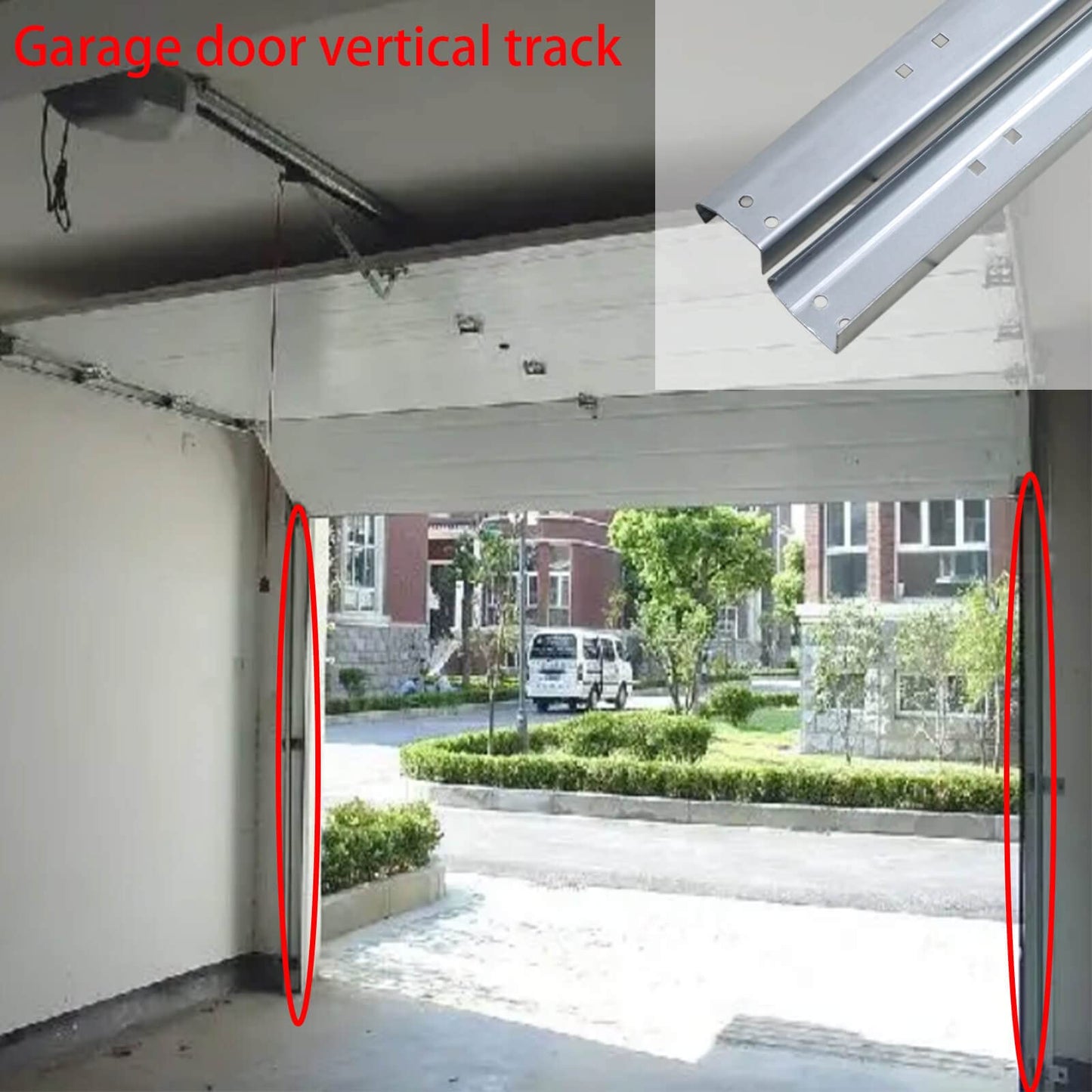 Garage Door Vertical Track Replacement,76 Inch Spliced Track for Garage Doors, Galvanized Steel Hardware Tracks for Left and Right Vertical Brackets, Compatible with 2 Inch Rollers