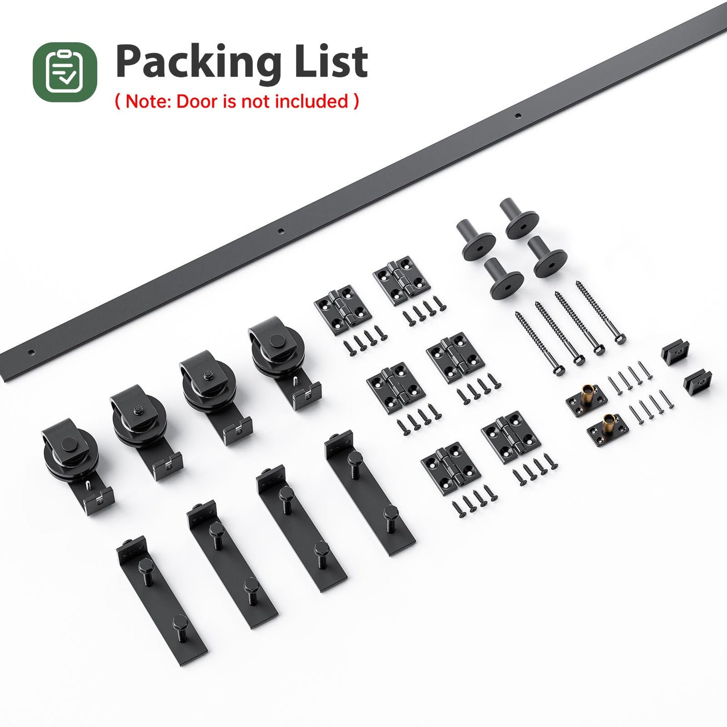Roymelo 58" Bifold Sliding Barn Door Hardware Track Kit,Side Mounted Black J Shape Roller,Smoothly and Quietly,Assembly Easy,Fit Four 13.5" Bi-Folding Doors (Door Not Included)