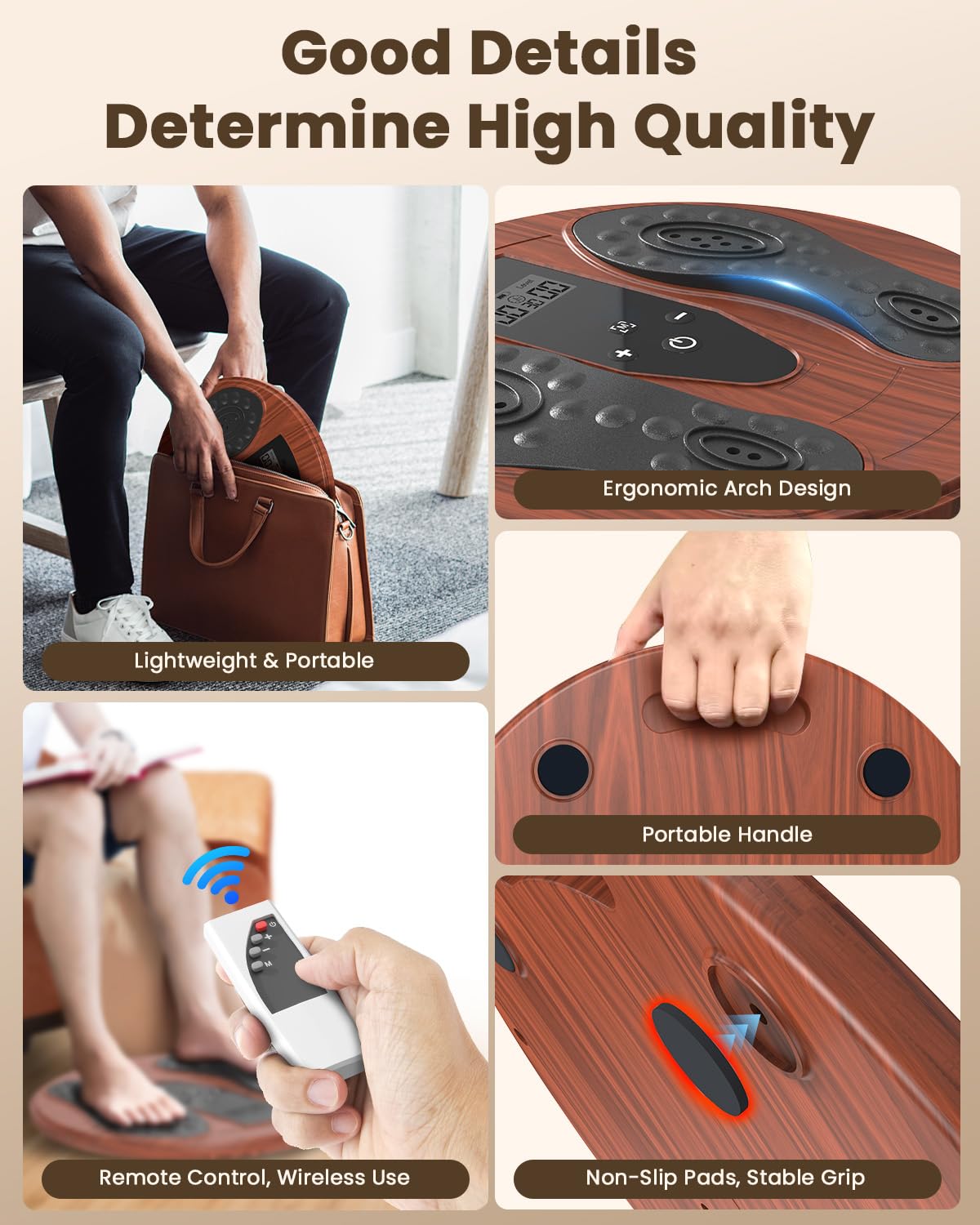 Rechargeable Foot Massager for Neuropathy with 660-850 Red Light Therapy – EMS &TENS Foot Stimulator for Neuropathy, Electrical Nerve Stimulator, Relieve and improve pain and plantar fasciitis