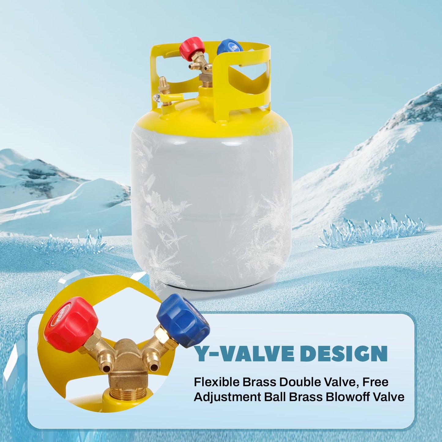 FAHKNS Refrigerant Recovery Tank 30 LB for R22, R134A, R410A Refrigerant with 1/4 SAE Y-Valve Liquid/Vapor Reclaim Tank Reusable
