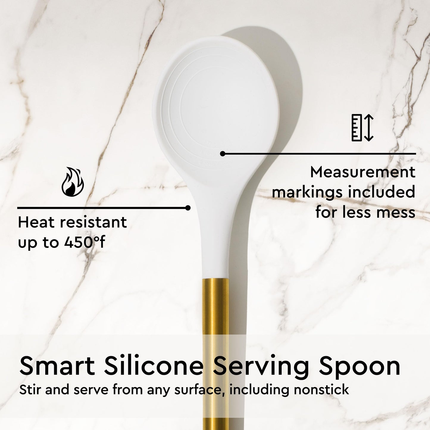 Gold Kitchen Utensils Set – 6 PC White Silicone and Gold Cooking Utensils with Spatula, Whisk, Tongs, Spoons, Cooking Tools for Nonstick Cookware – Luxury Kitchen Accessories for Home Chefs