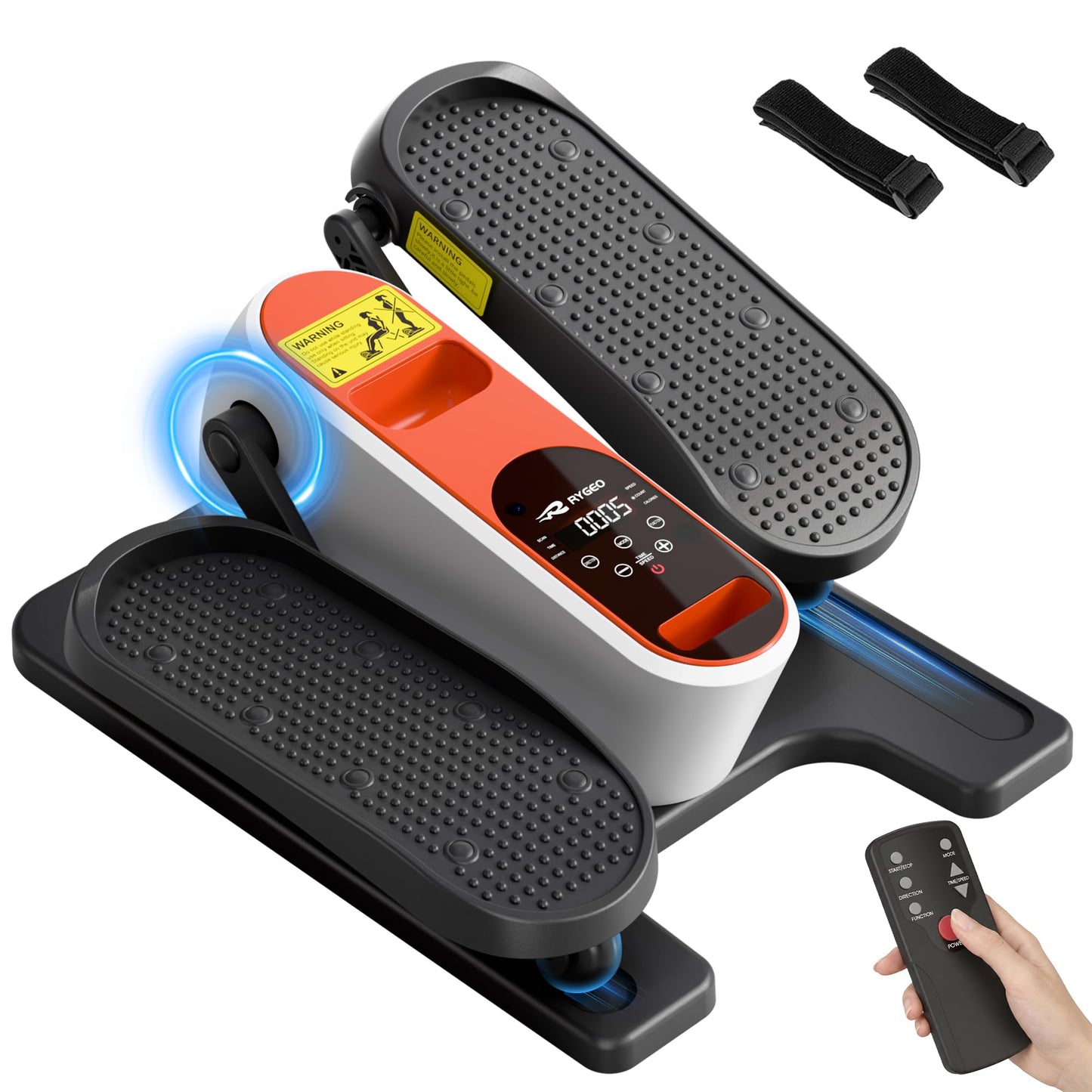 Under Desk Elliptical Machine, Mini Ellipse Leg Exerciser as Seen on TV, Portable Quiet Electric Seated Pedal Exerciser While Sitting for Seniors, 12 Speeds, Manual & Auto Mode for Home & Office