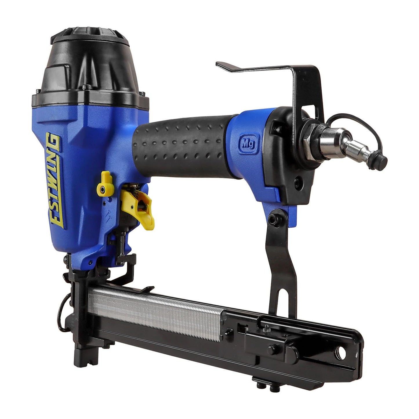 Estwing EFS16 Pneumatic 16-Gauge 1" Fencing Stapler with Adjustable Metal Belt Hook, 1/4" NPT Industrial Swivel Fitting, and Bag