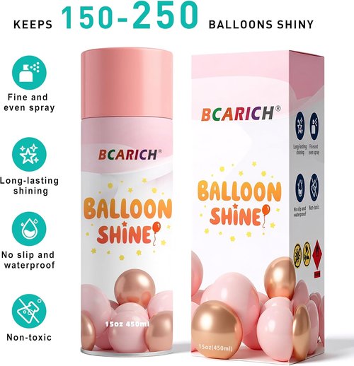 Balloon Shine Spray - 15oz High Shine Formula for Long-Lasting Latex & Foil Balloons | Waterproof & Instant Gloss