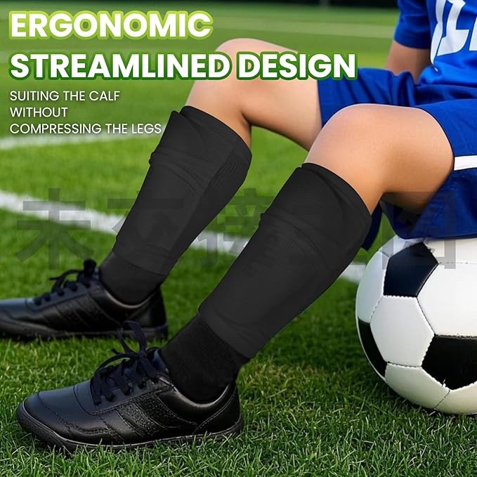 Shin Guards Soccer Kids 2025 Version High-Density Foam Soccer Shin Guard with Sleeves Shin Protective Pads for Kids Daily Practice School Competitions Outdoor Play