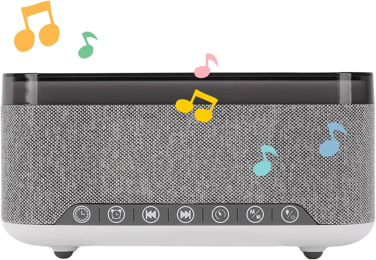 YUEHISY Bluetooth Speaker with Wireless Charging, Multifunctional Wireless Speaker, White Noise Sound Machine with LED