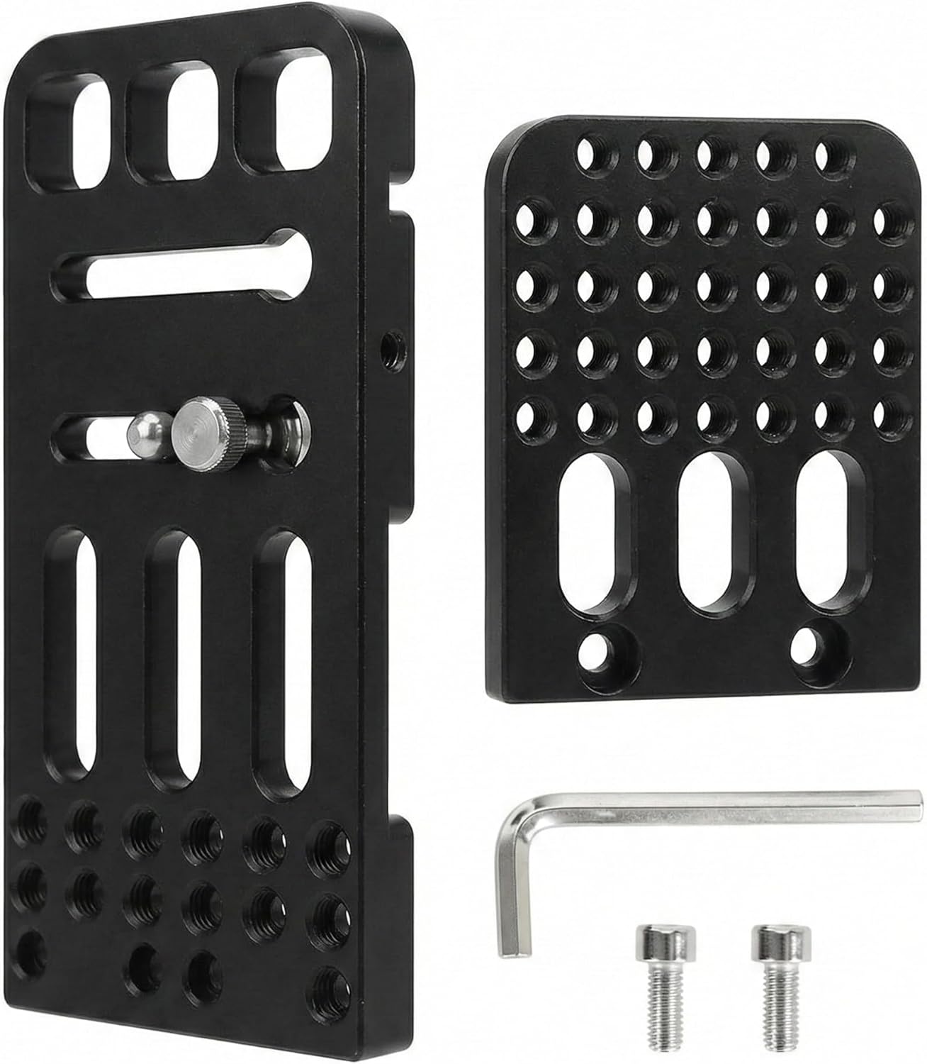 SHOOTPRO 1/4" 3/8" Universal Camera L Bracket Quick Release Plate | Vertical to Horizontal Video Mount with & Thread |