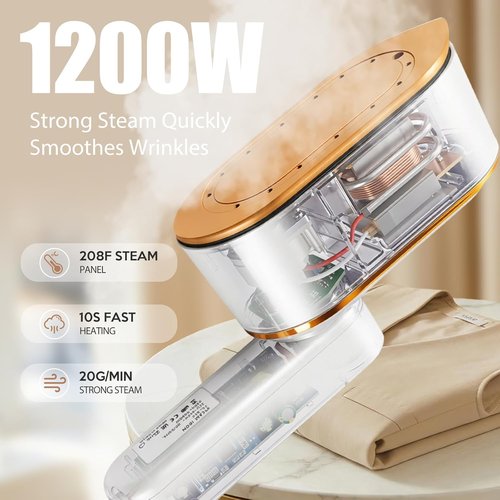 Droyek Portable Travel Steamer - 1200W 2-in-1 Iron & Steamer with Fast Heat, 150ml Tank | 4 Modes, LED Display