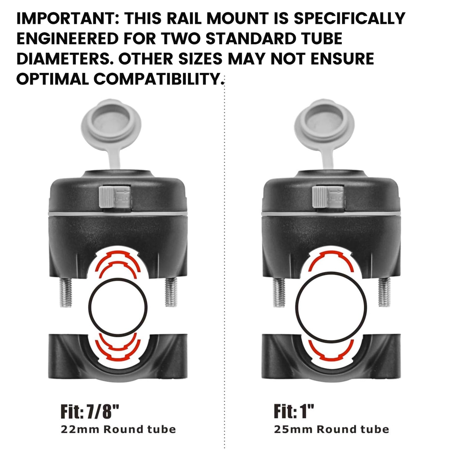 Hitorhike Fishing Rod Holder Universal Fit Kit with Mount Allows for 360-degree Adjustment Kayak Fishing Boat Rod Holder (Fishing Rod Holder x2+Rail Mount x2)