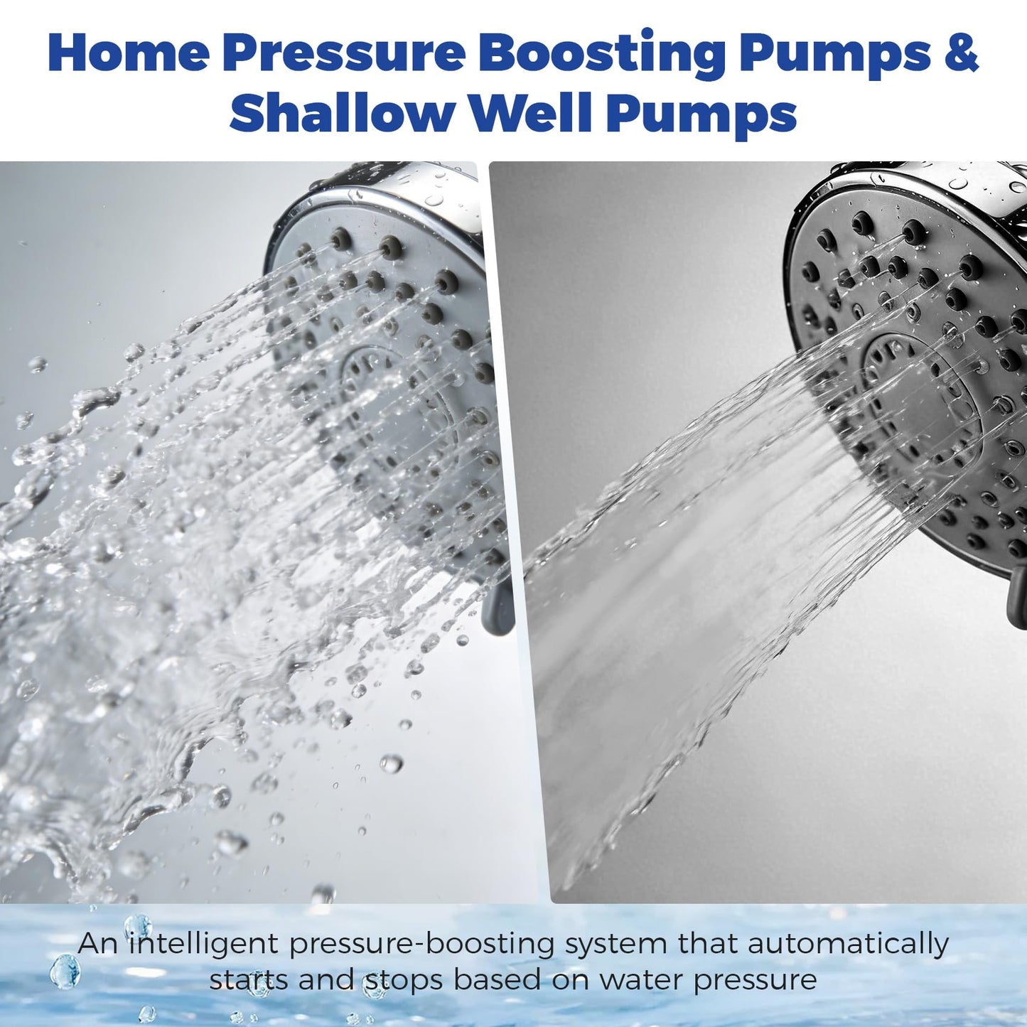 80 PSI 115V Self-Priming Whole House Water Pressure Booster Pump, Variable Speed Automatic Constant Pressure, 98562818 60Hz Home Water Pressure Booster Pump, Shower, Garden, Shallow Well