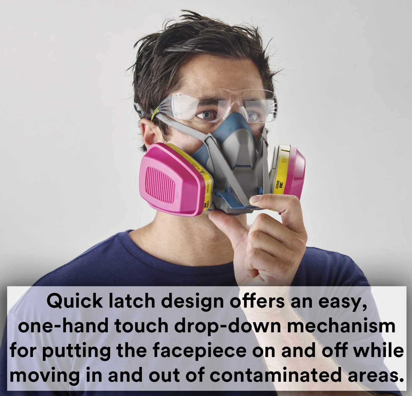 3M - 51131494928 Rugged Comfort Quick Latch Half Facepiece Reusable Respirator 6503QL, Gases, Vapors, Dust, Large- Pack of 10