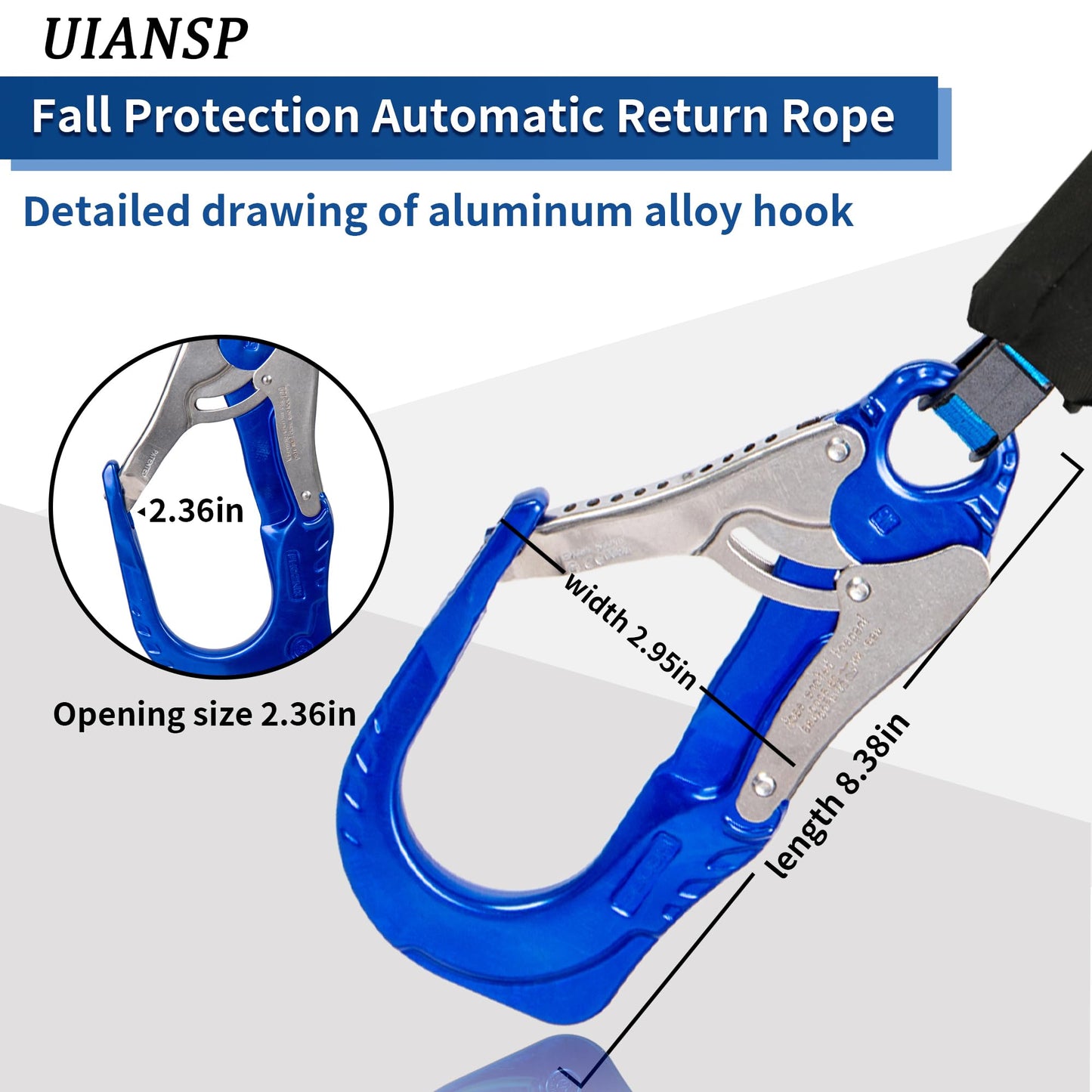 UIANSP 6ft Self Retracting Lifeline Retractable Fall Arrest Construction Roofing/Fall Protection Retractable Safety Lanyard External Shock Absorber Fall Arrest Safety
