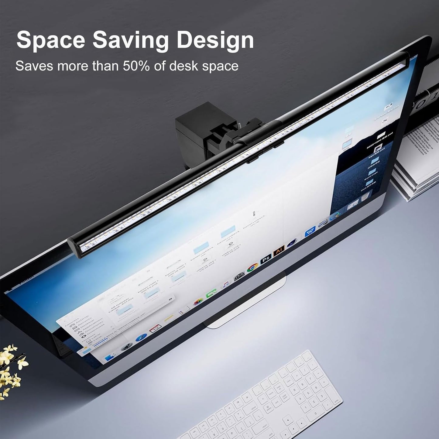 3 Home&Office-40cm Computer Monitor Lamp, Screen Light Bar Eye Caring, Keyboard Lamp with Clamp/Adjustable Brightness