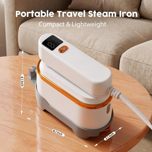 Droyek Portable Travel Steamer - 1200W 2-in-1 Iron & Steamer with Fast Heat, 150ml Tank | 4 Modes, LED Display