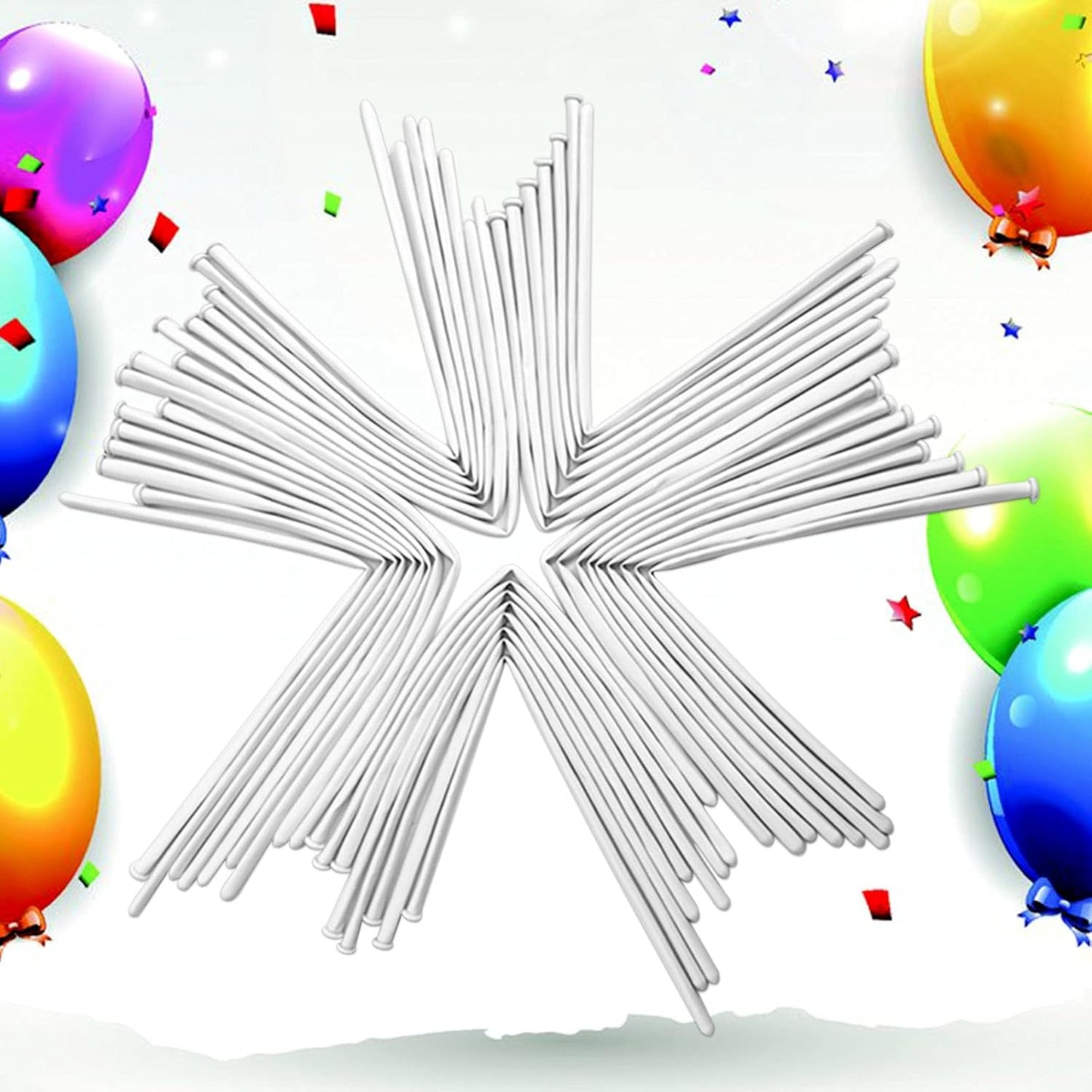 Skiennix 100Pcs Clear 260 Balloons - Premium Long Skinny Latex Balloons for Kids' Party Decorations