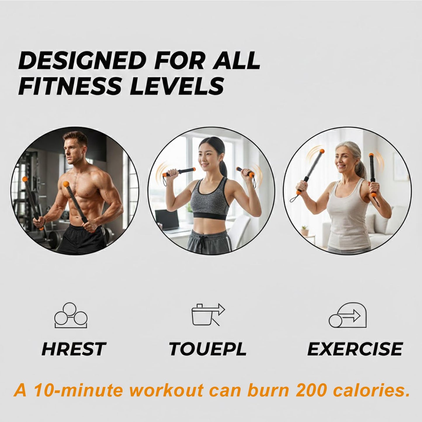 Weighted Ropeless Battle Ropes (2-Pack),Portable Cordless Battle Ropes for Home Gym,arm Exerciser Rope,Workout Rope for Strength Building,Low-Impact Aerobic Training and HIIT for Fitness Enthusiasts.