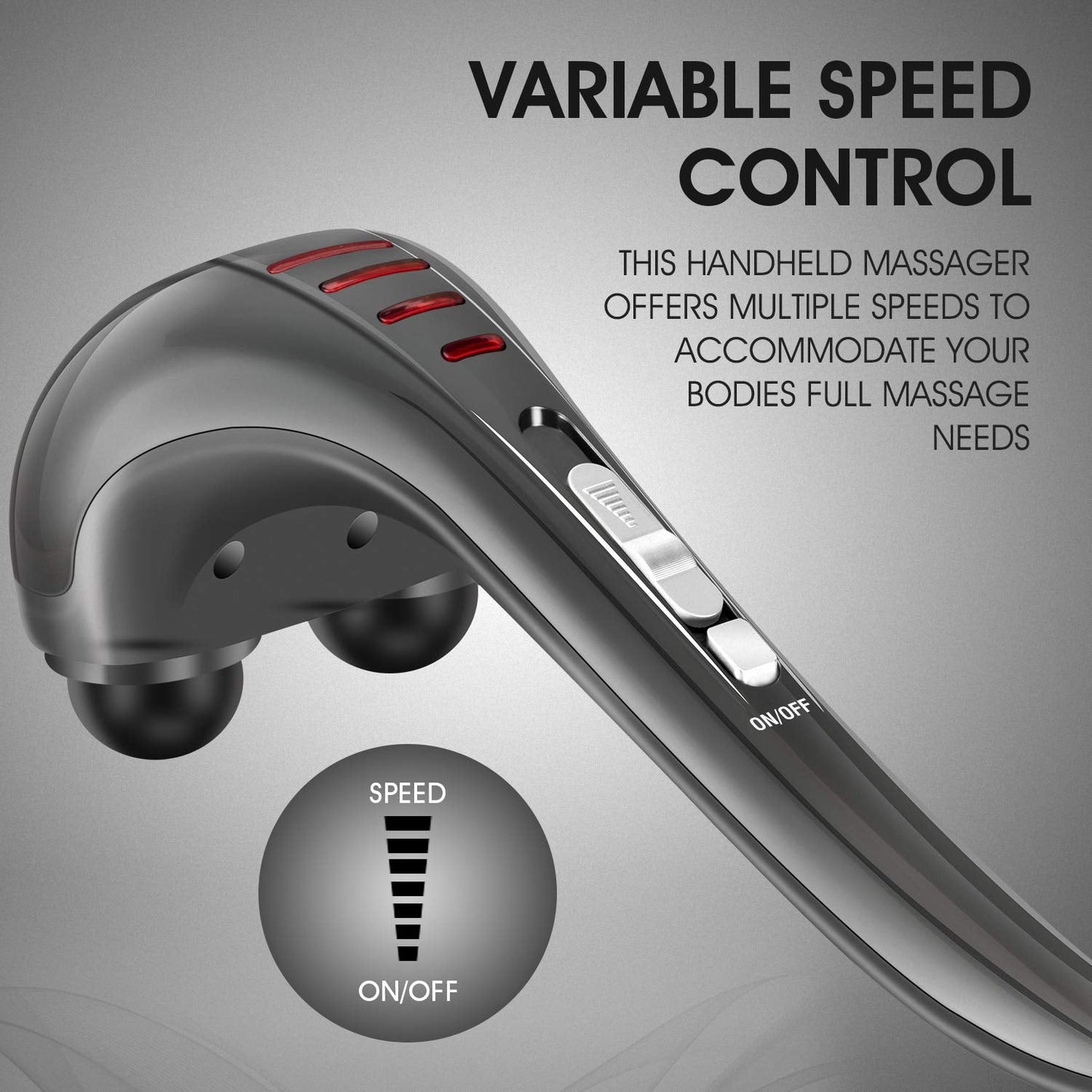 HANGSUN Handheld Neck Back Massager for Pain Relief Deep Tissue, Electric Double Head Percussion Massage MG460 for Shoulder, Leg, Foot, Muscles, Full Body, Corded, 2.3 lb