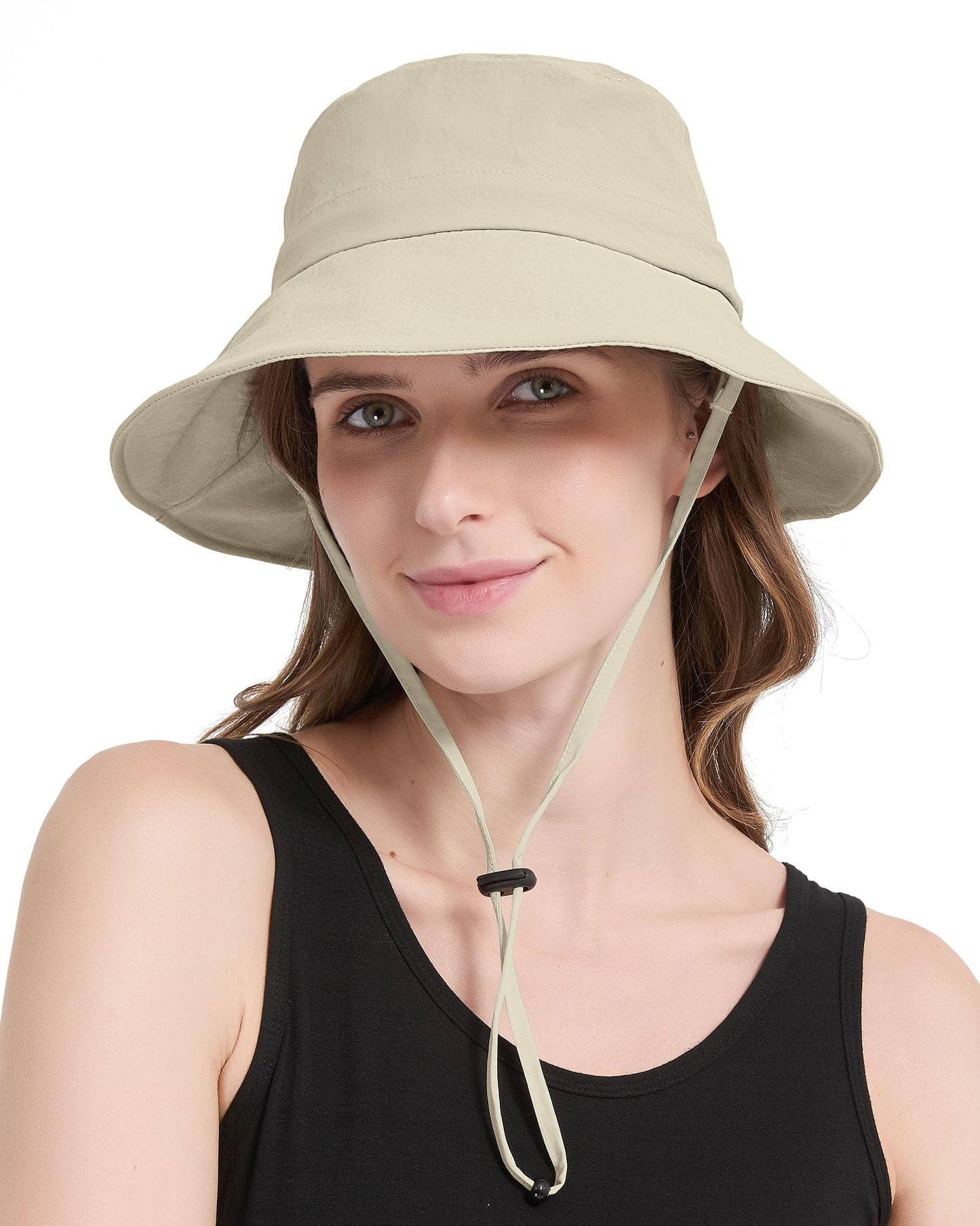 TILUYAMO Waterproof Bucket Hat Rain Hat for Women Men, Shapeable Packable Sun Hat UPF50+ Safari Hats for Hiking Fishing(Avocado Green)