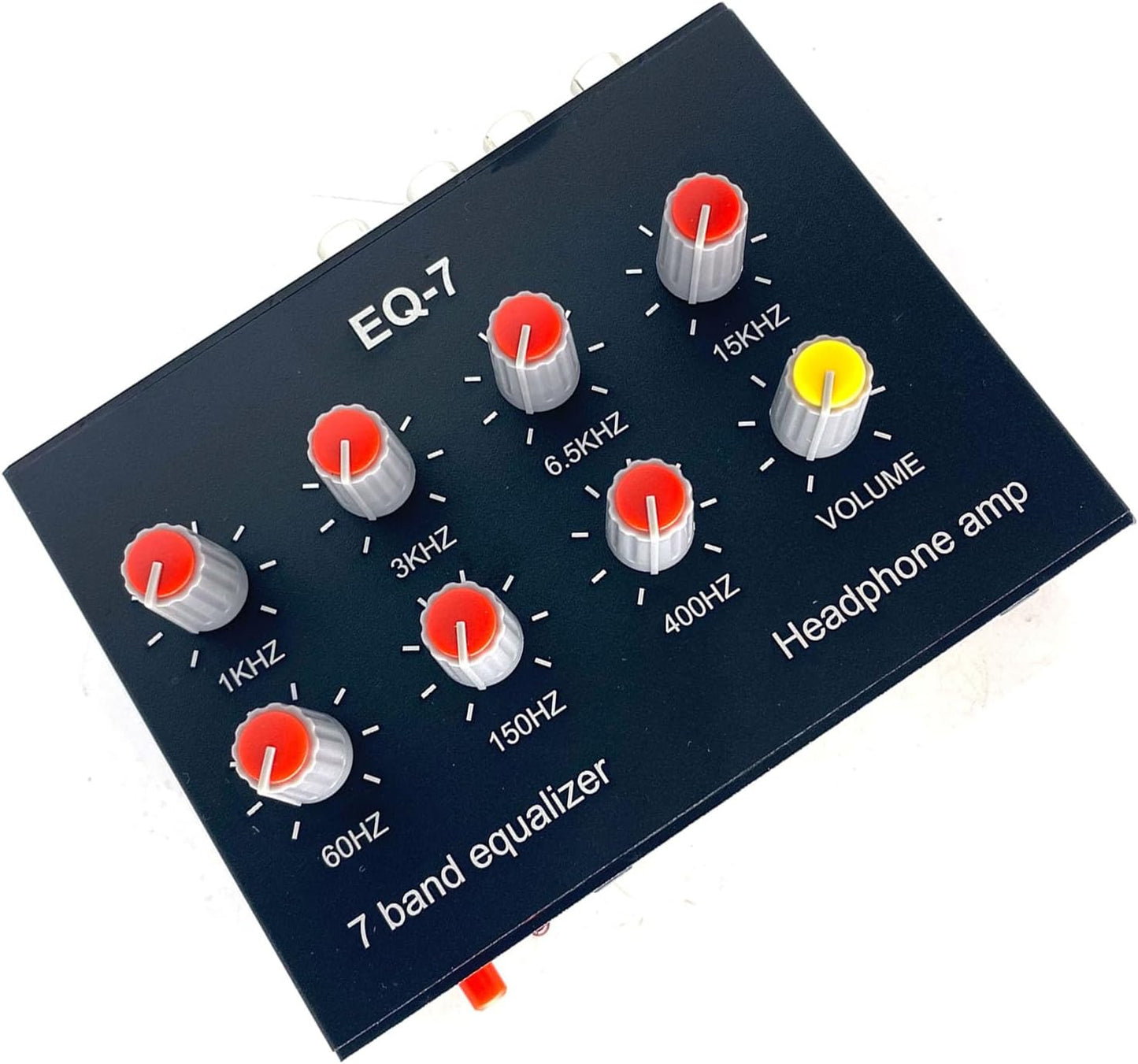 Cywhrvzsf EQ-7 Headset 7-Band 2 +12V Audio Signal Amplifier EQ Equalizer Channel Digital Sound Equalizer Power Adapter