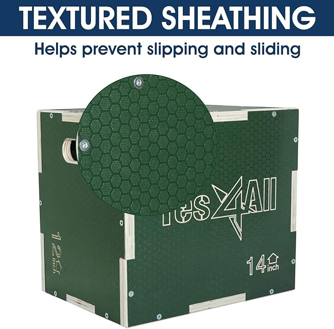 Yes4All 3 in 1 Non-Slip Wooden Plyo Box, Step Up Box for Workout, Plyometric Jump Box for Skipping, Jumping, Lunges, Squats, Dips