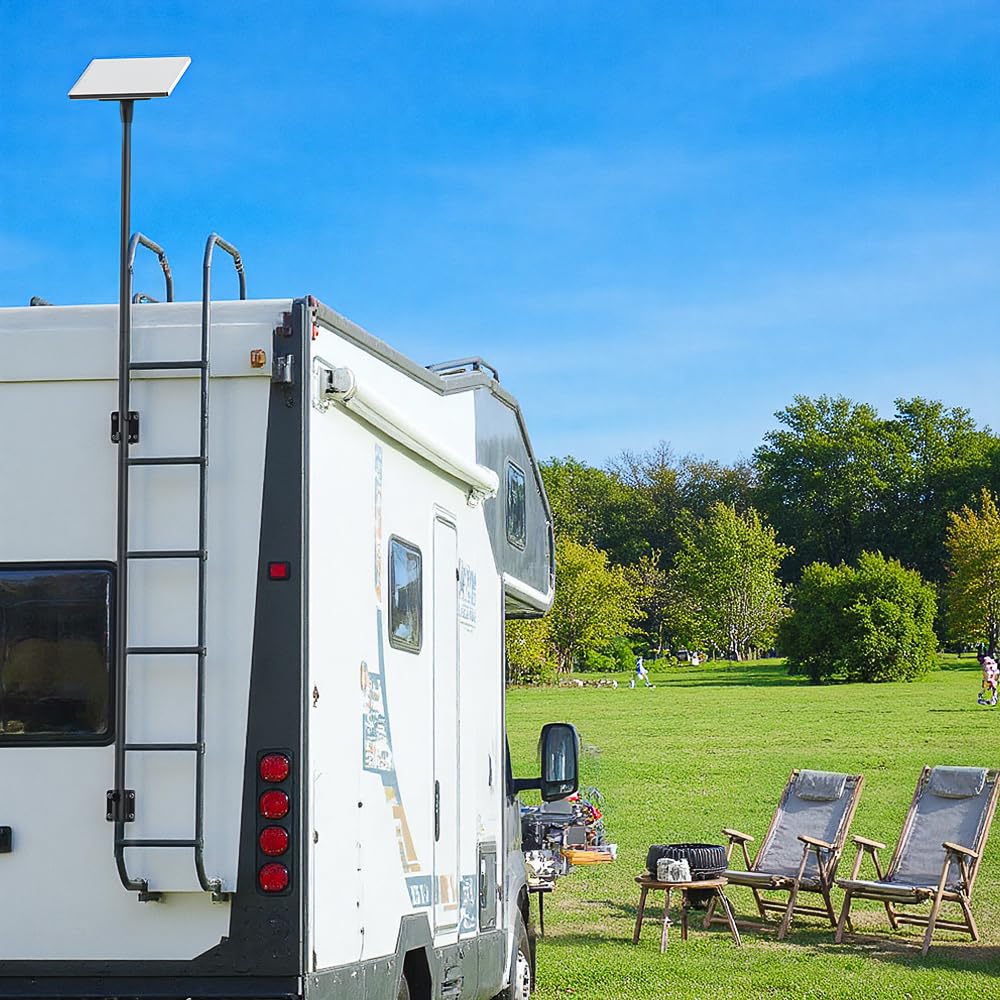 RV Ladder Mount Kit for Starlink Mini ,9.75 inch Starlink Mini Flag Pole Mount with Adapter & Adjustable Mounting Kit,Fits 0.98 to 1.25 Inch Round Ladder Rails