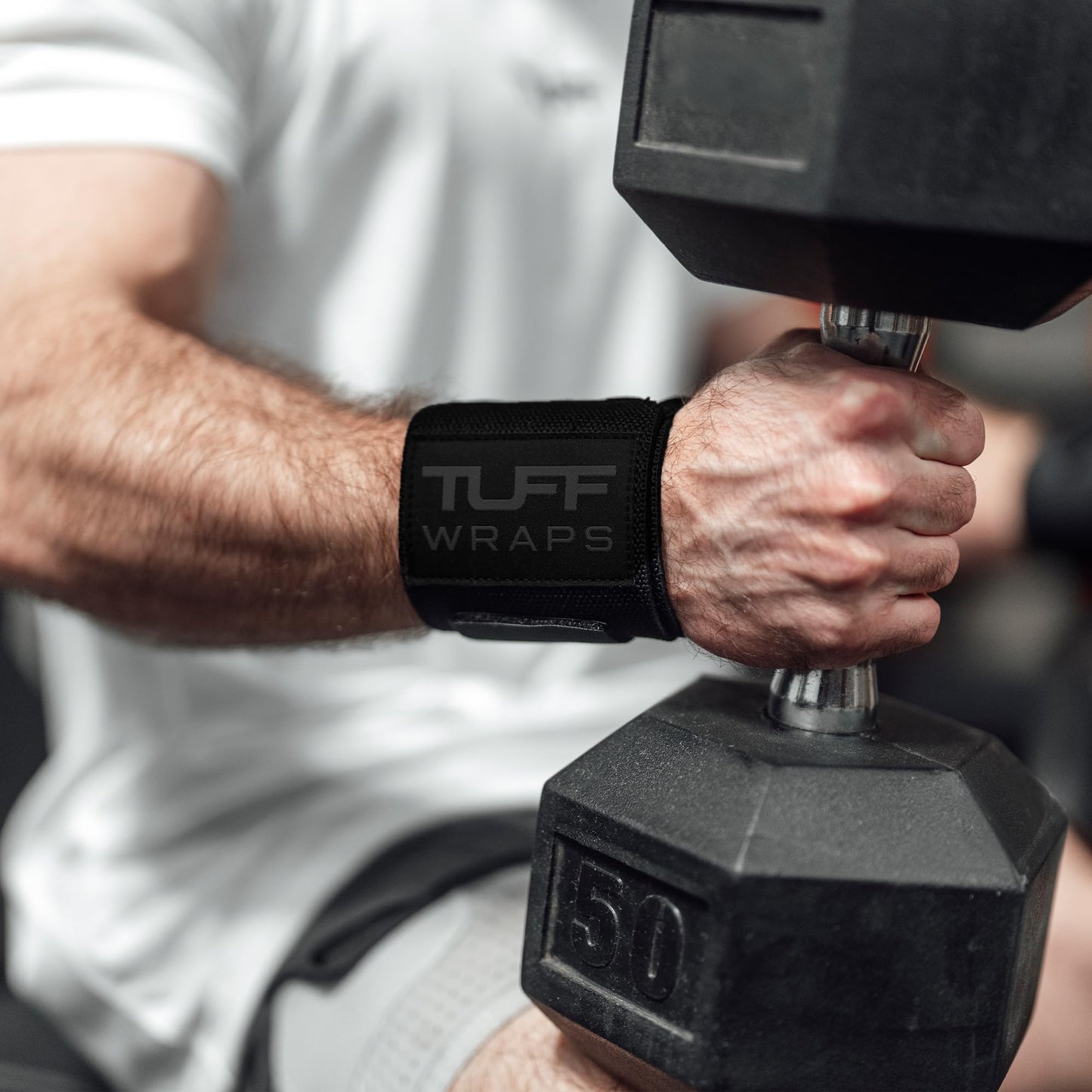 TuffWraps 16" Wrist Straps for Gym - No Thumb Loops - Powerlifting, Weightlifting, and Bench Press Support - Durable Wrist Straps Gym Accessory for Enhanced Wrist Support