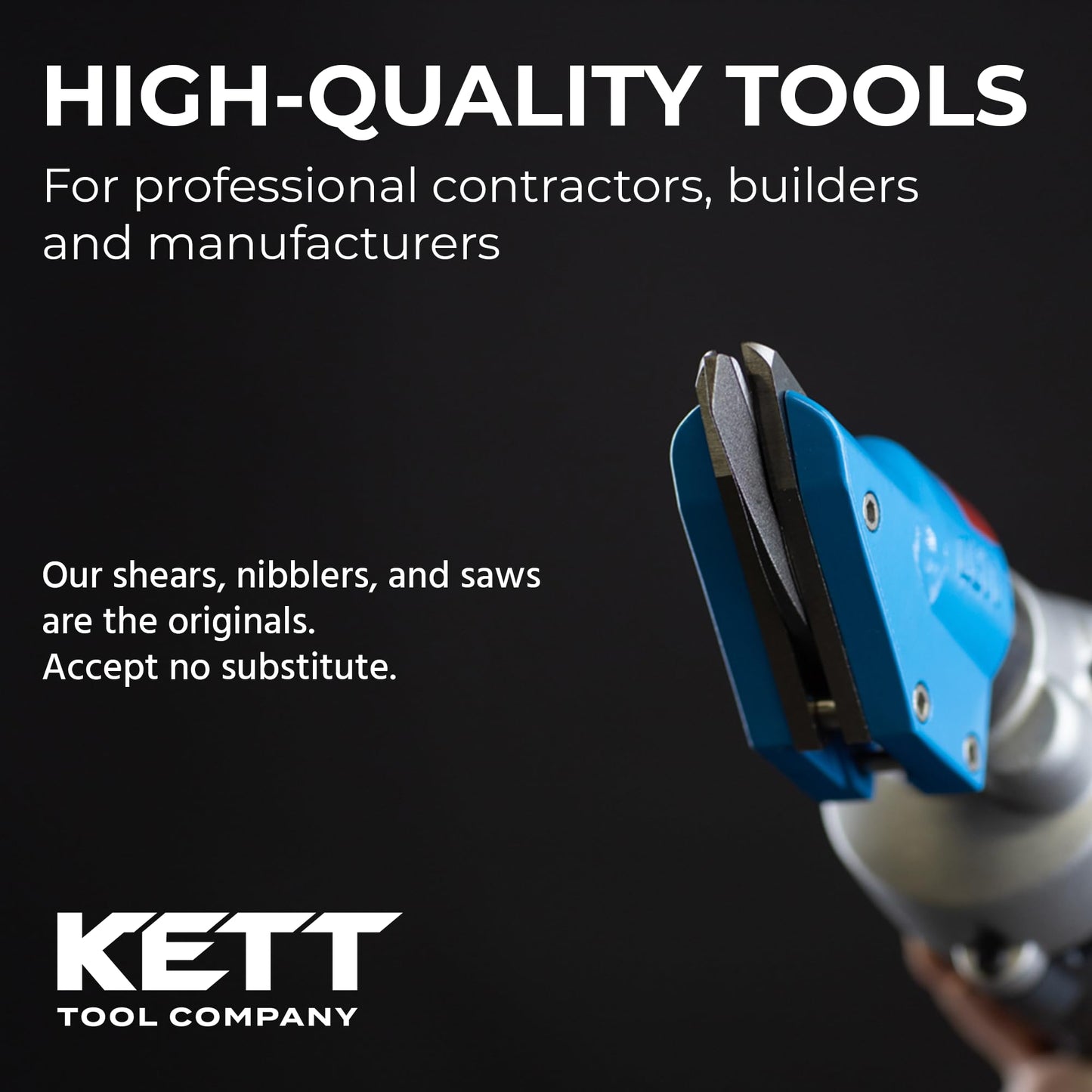 Kett KD-440 14-Gauge Double Cut Shear, 2500 RPM, A-2 steel blades, Metal Cutter Tool, Electric Shear, For Metal Fabricators, Automotive, HVAC