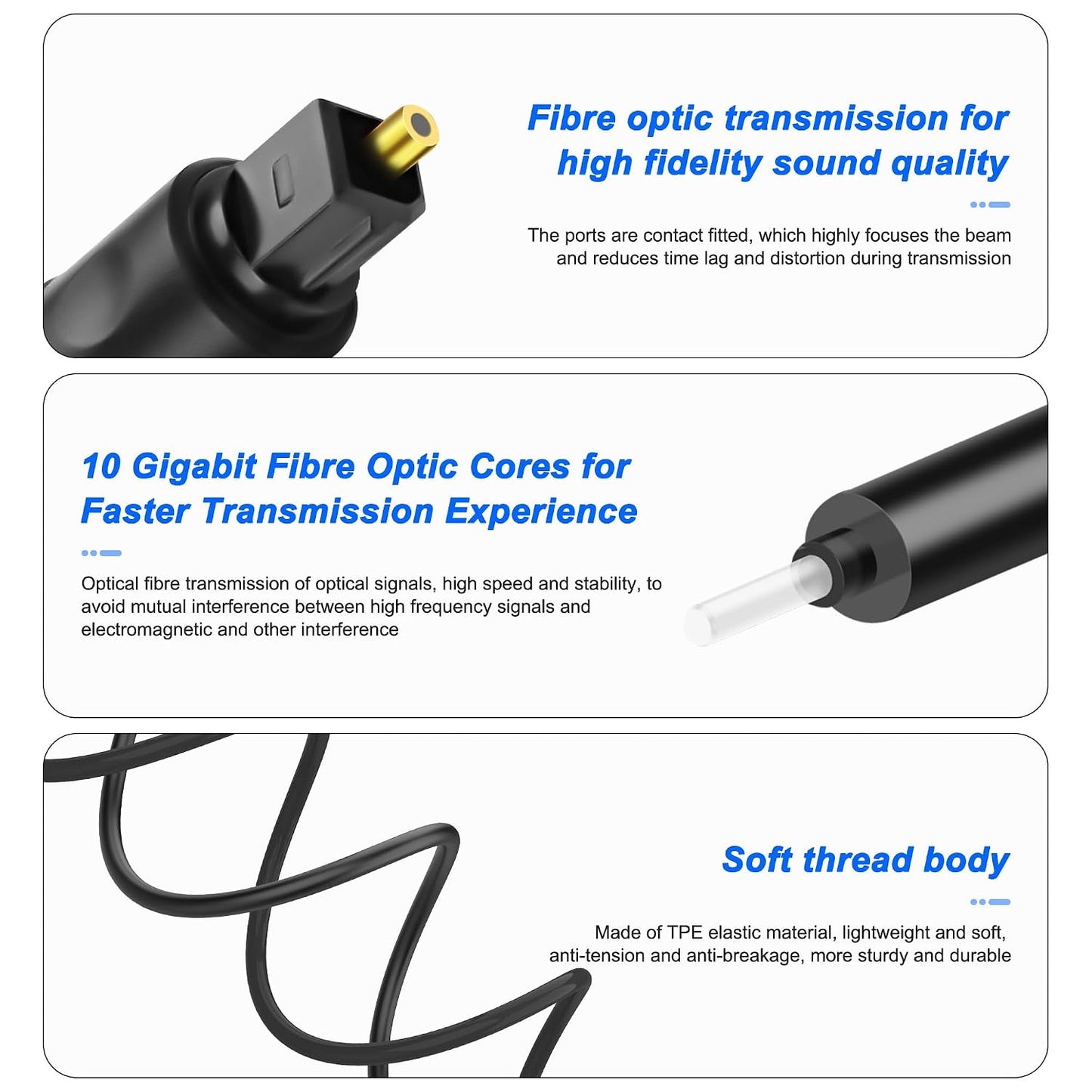 1 2 1 2 PS5/PS4,TVReceiver -1.5M/4.9FT XMSJSIY to Toslink Digital Optical Splitter Male in Male Out Fiber Optic Audio