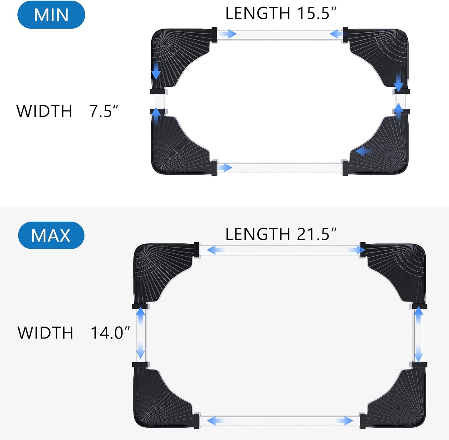 LABOBOLE Computer Tower Stand - Adjustable PC Stand for Most Desktop Towers - Elevate and Organize Your Desktop