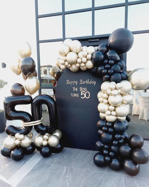 Black Number 50 Balloon - 40 Inch 50th Birthday Decoration for Men & Women Party Supplies