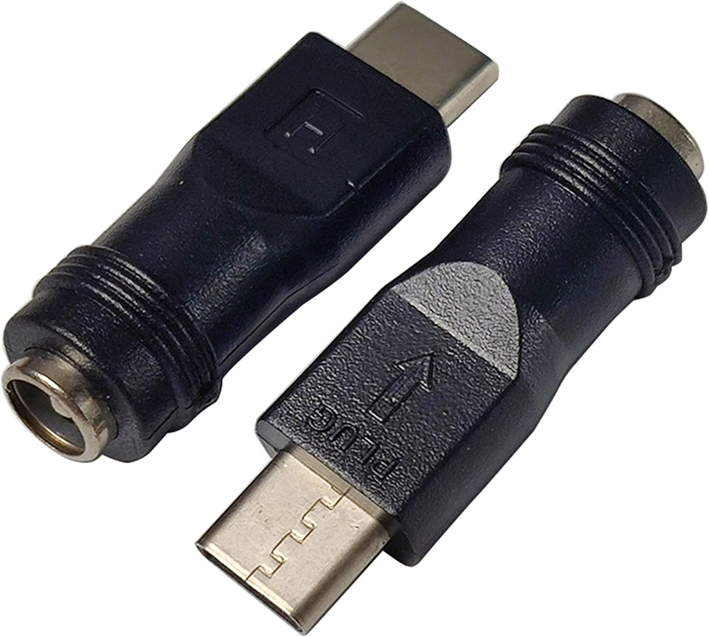 SHANFEILU 5.5x2.1mm DC5521 2 USB C to DC Power Adapter Type C USB Male to DC Female Connector Female to Type C Male