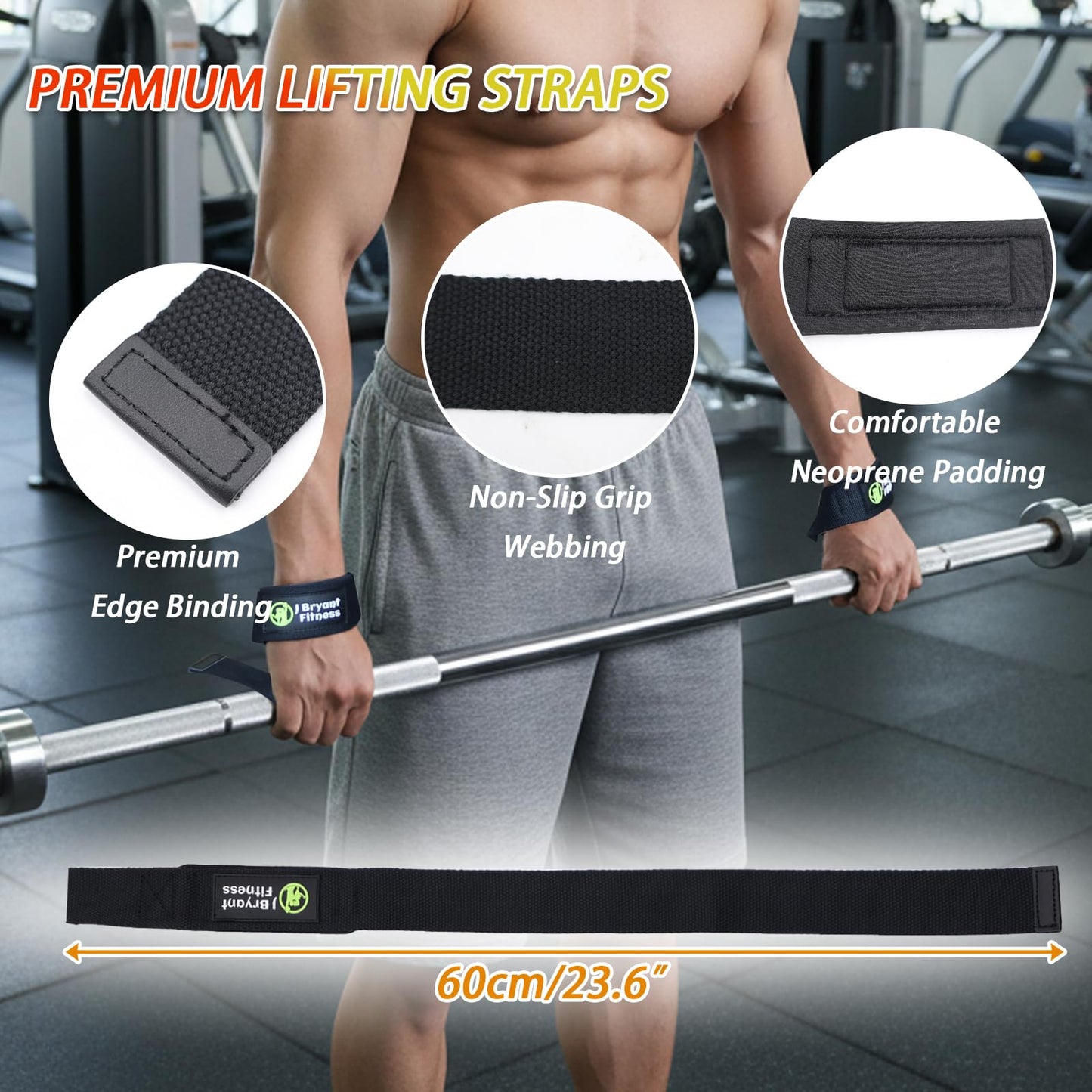 Weightlifting Wrist Wraps with D-Ring for Cable Machine, Lifting Straps & Mesh Laundry Bag, Heavy Duty Gym Training Support for Deadlifts, Pulling, Rows, Strength Training – Washable Odor-Control Set
