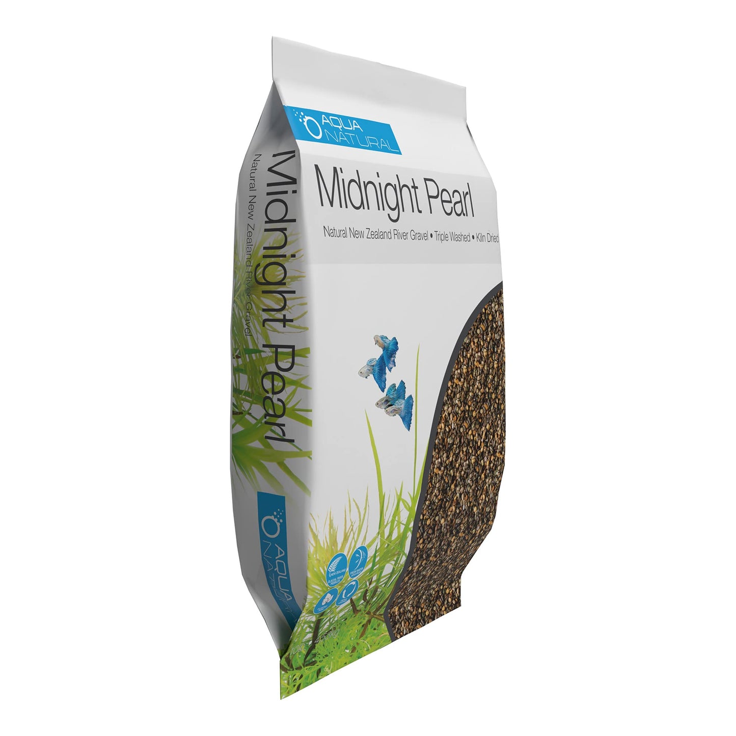 Aqua Natural Midnight Pearl 10lb Gravel Substrate for aquascaping, Aquariums, vivariums and terrariums 2-4mm, Brown, Small