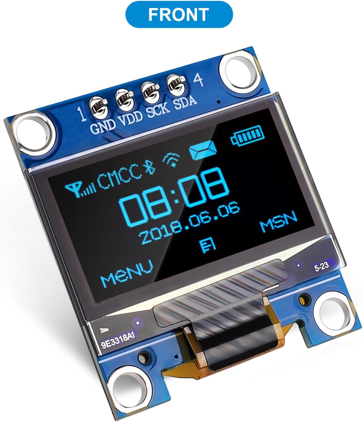 Meshnology 2 0.96 Inch 128x64 I2C SSD1315 ESP32 Pcs OLED Display Module Pixel IIC OLED Screen Driver Self-Luminous