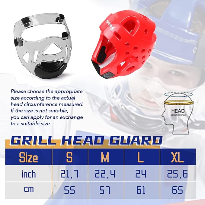 Kids Adults Karate Headgear with Face Shield, MMA Martial Arts Headgear Boxing Soft Helmet Taekwondo Sparring Head Gear