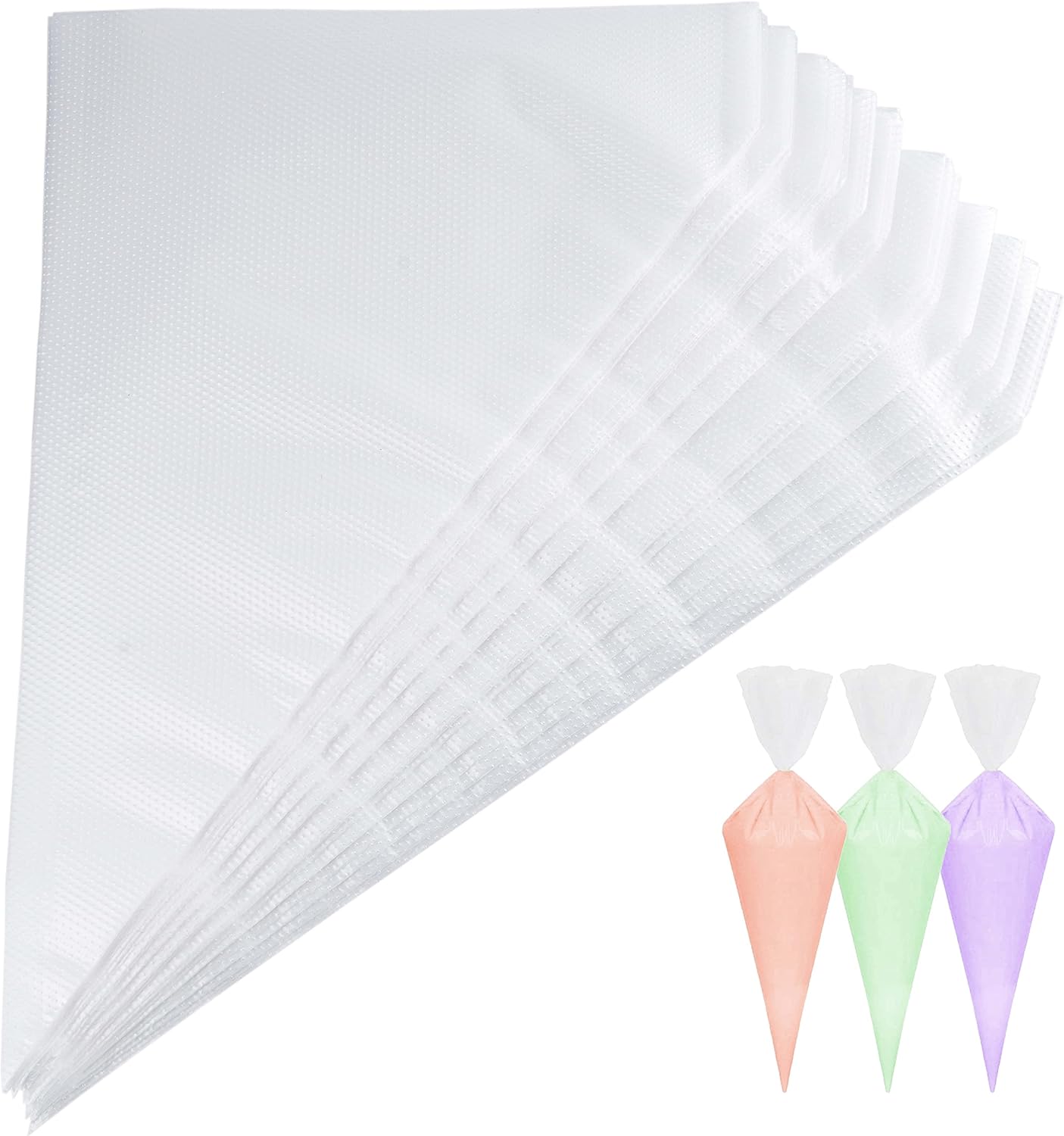 Regine Switzerland 12-Inch Disposable Piping Bags - 100 Count Anti-Burst Non-Slip Pastry Bags for Cake Decorating