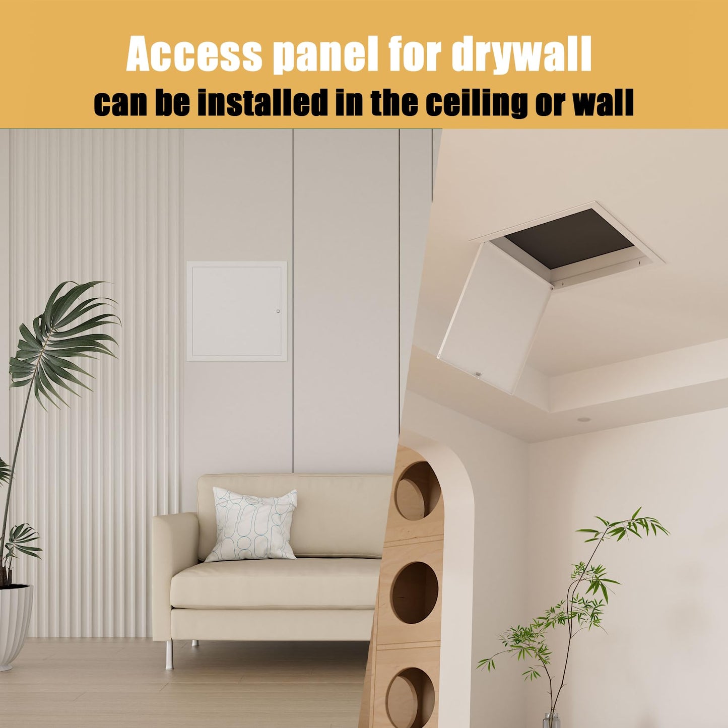 Thicken 1mm 12 x 12 Access Panel for Drywall,Attic Door, Ceiling Access Panel for Drywall,12x12 Metal Access Panels are Thickened to 1mm to Solve The Problem of Fragile Panels(Screwdriver Latch)